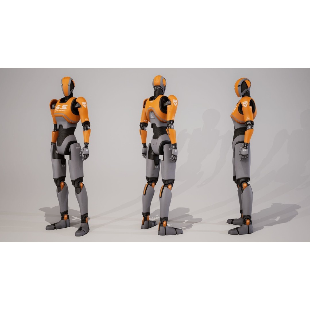 Robot 3D Model – Low Poly Sci-Fi Character, Rigged, FBX - View 5