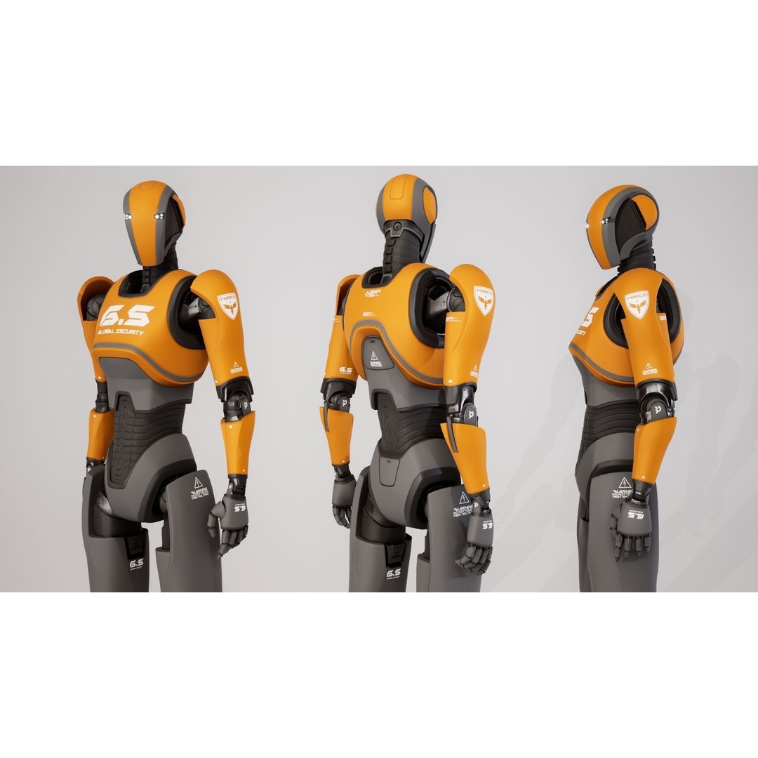 Robot 3D Model – Low Poly Sci-Fi Character, Rigged, FBX - View 6