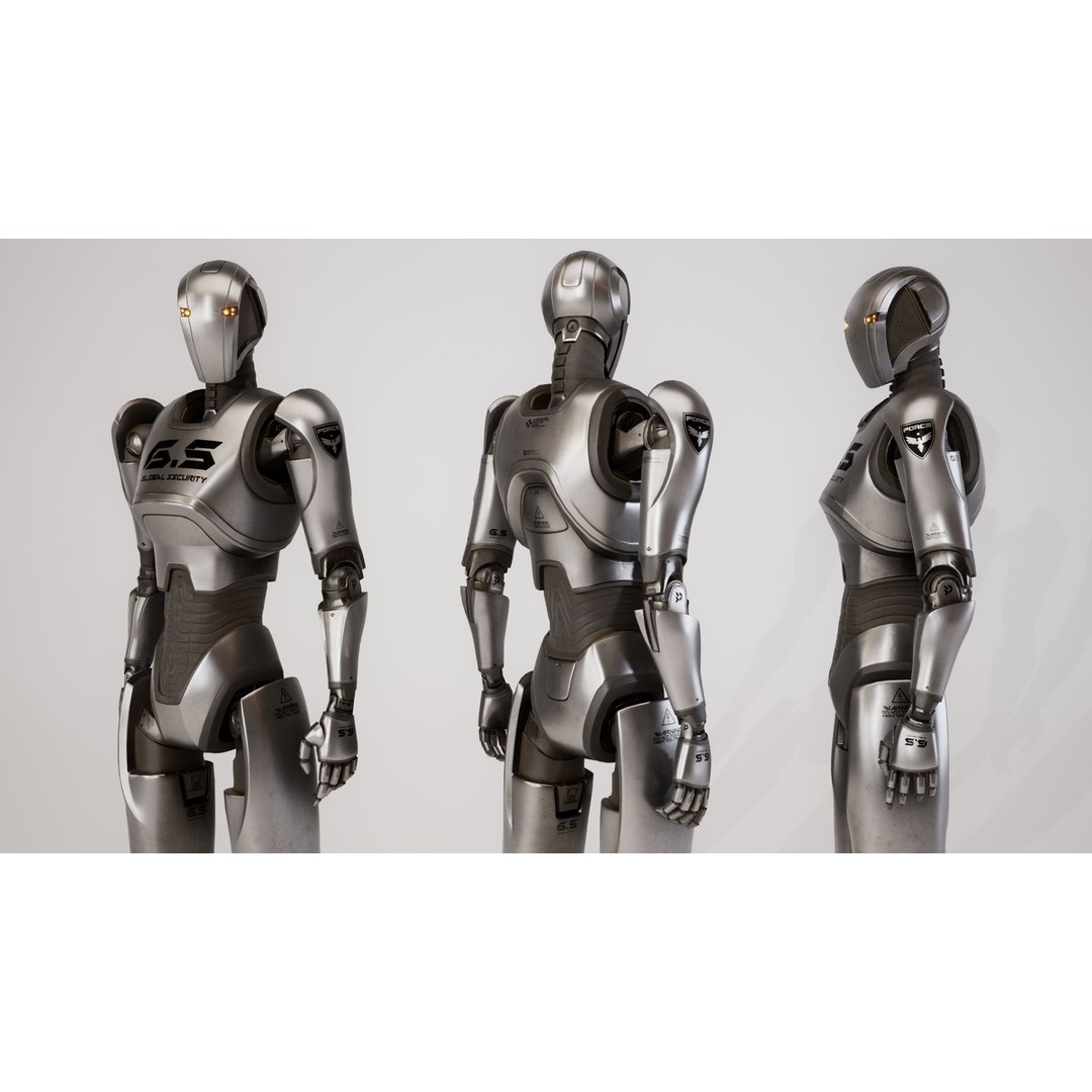 Robot 3D Model – Low Poly Sci-Fi Character, Rigged, FBX - View 8