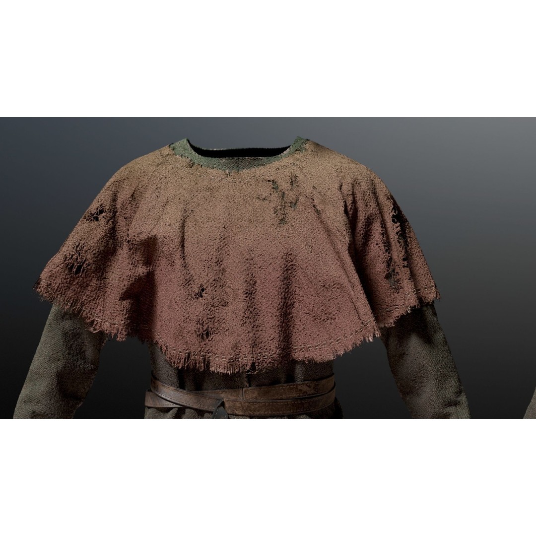 Medieval Farmer 3D Model – High Poly Character with Tools, FBX, Blender - View 10