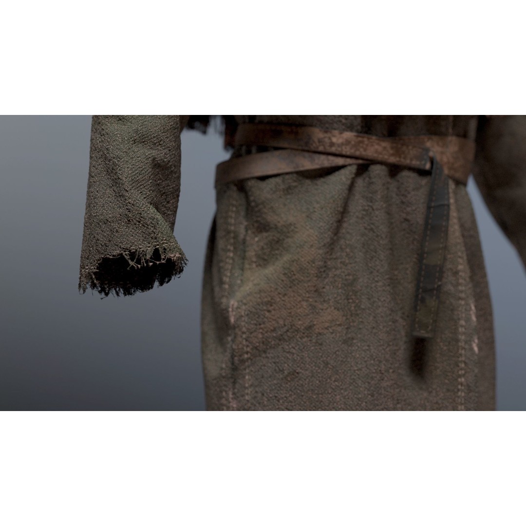 Medieval Farmer 3D Model – High Poly Character with Tools, FBX, Blender - View 14