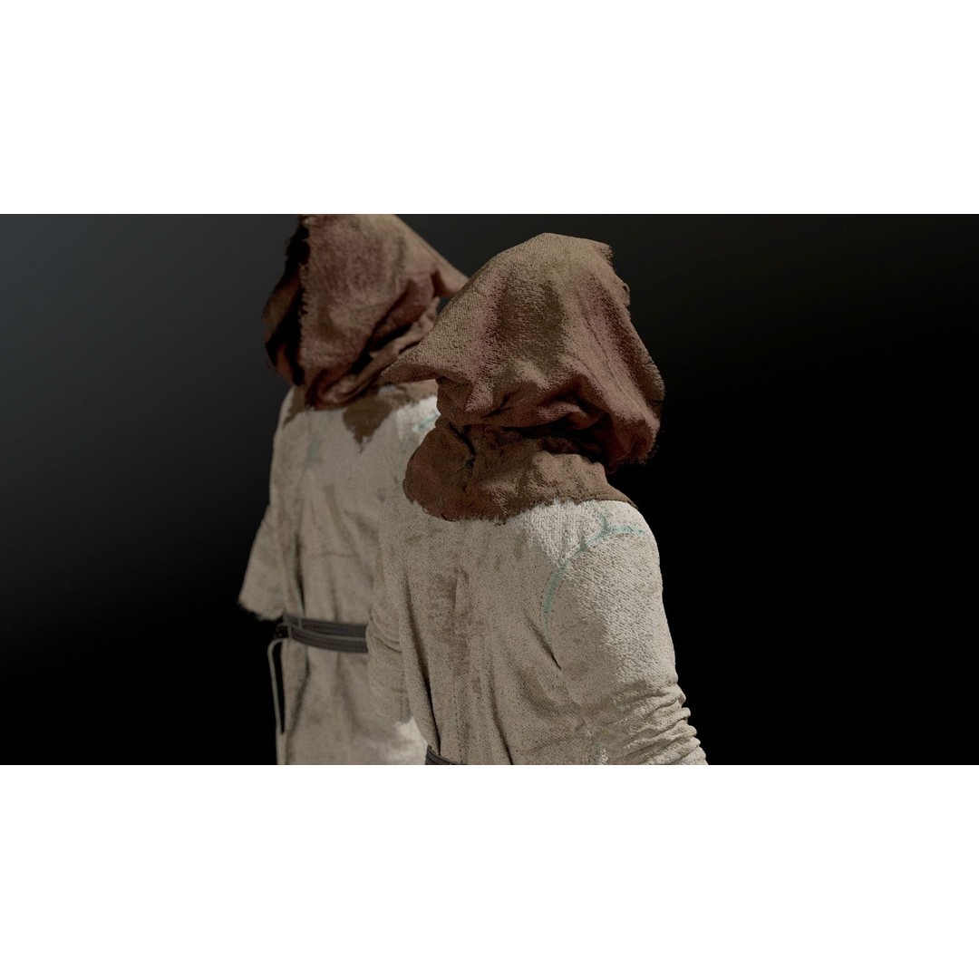 Medieval Farmer 3D Model – High Poly Character with Tools, FBX, Blender - View 18