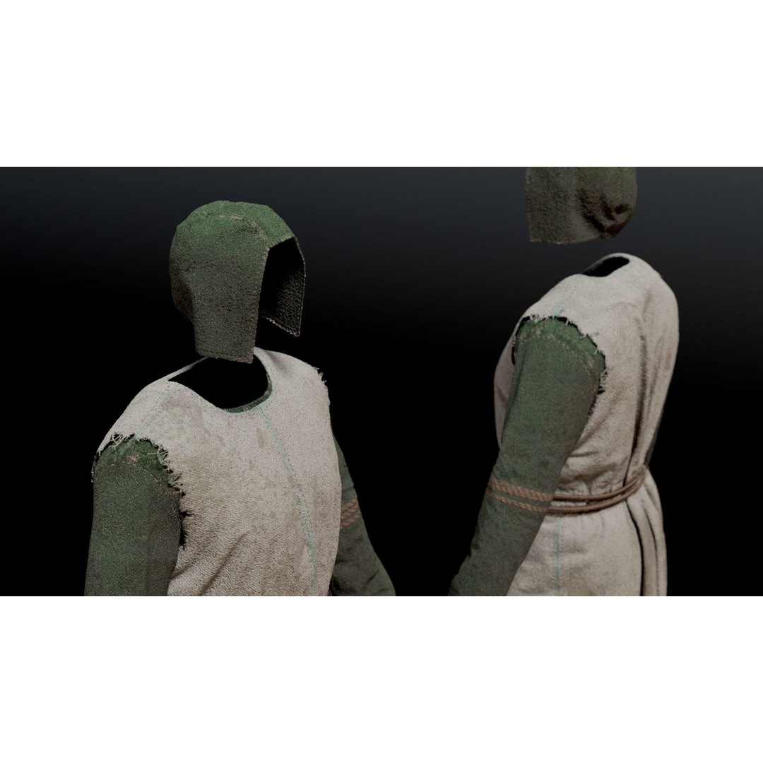 Medieval Farmer 3D Model – High Poly Character with Tools, FBX, Blender - View 28