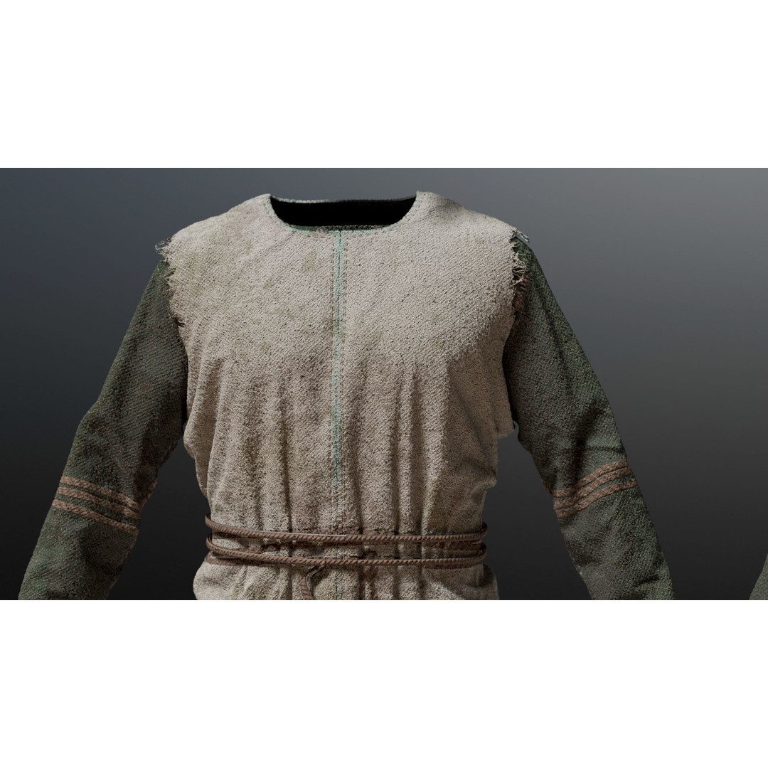 Medieval Farmer 3D Model – High Poly Character with Tools, FBX, Blender - View 32