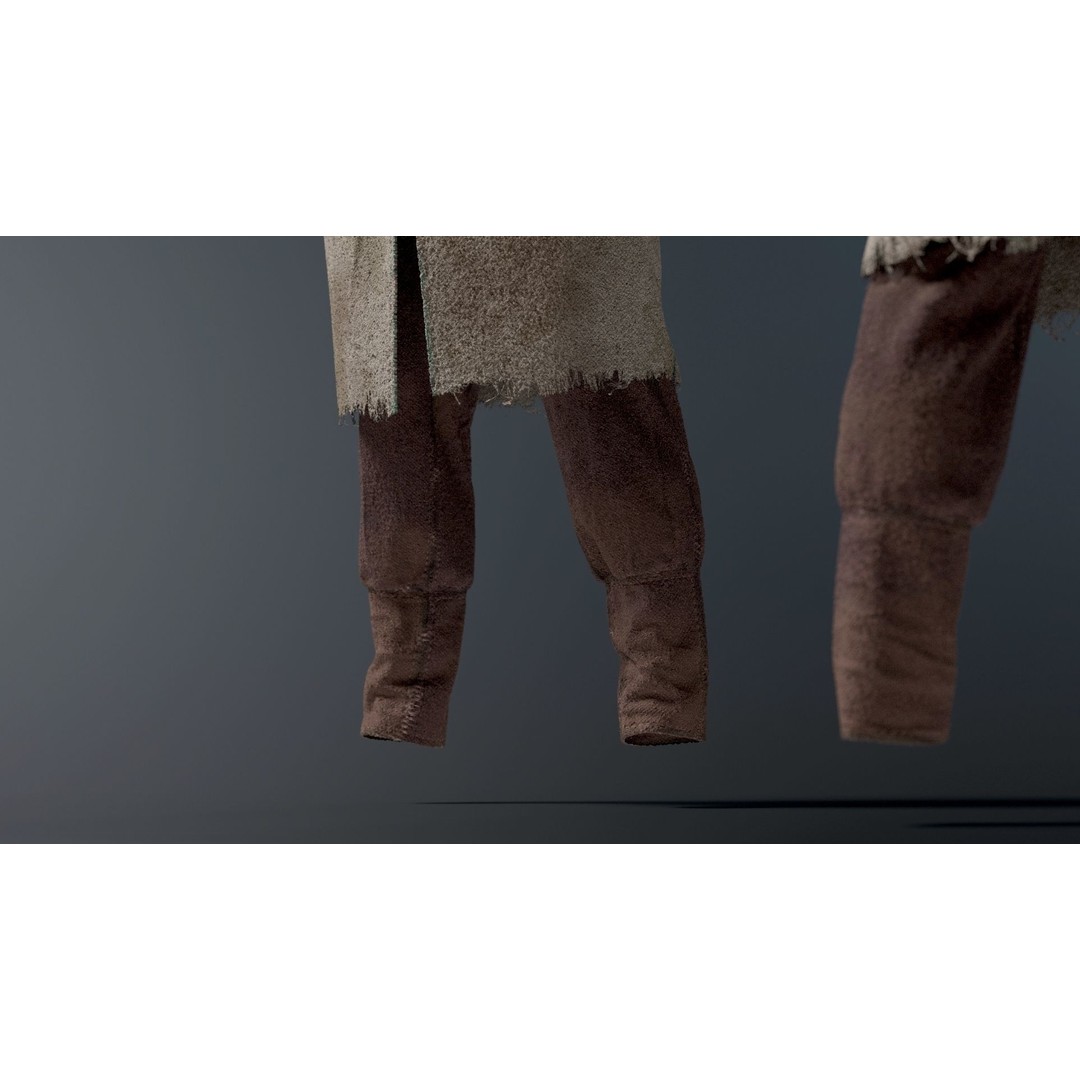 Medieval Farmer 3D Model – High Poly Character with Tools, FBX, Blender - View 34