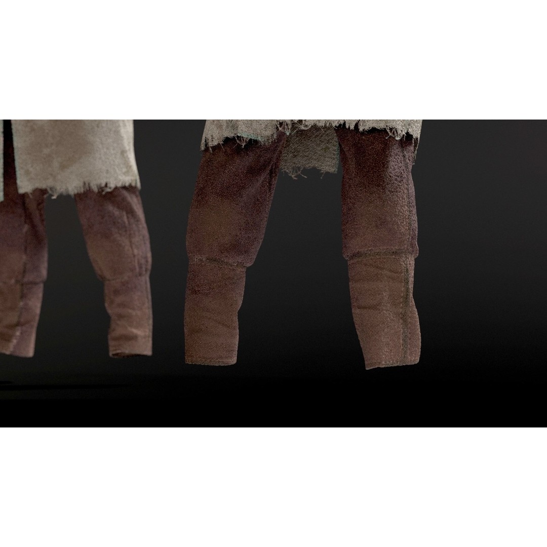 Medieval Farmer 3D Model – High Poly Character with Tools, FBX, Blender - View 35