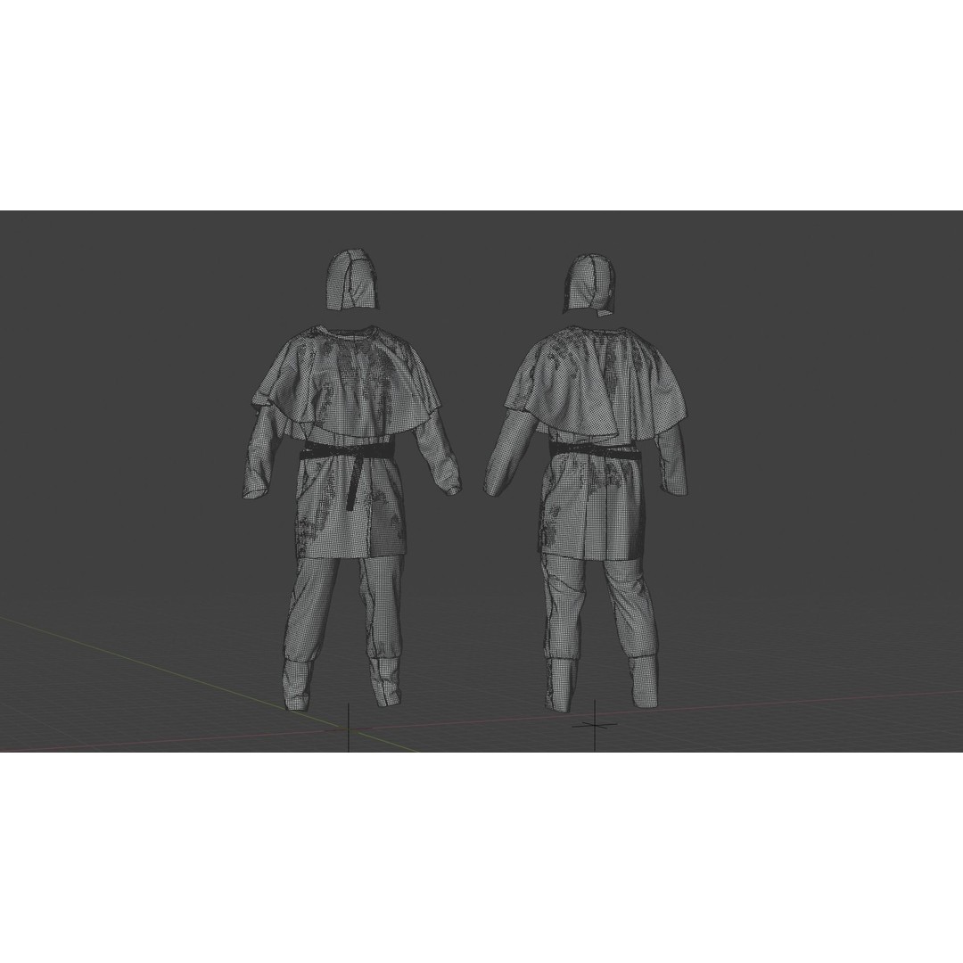 Medieval Farmer 3D Model – High Poly Character with Tools, FBX, Blender - View 38