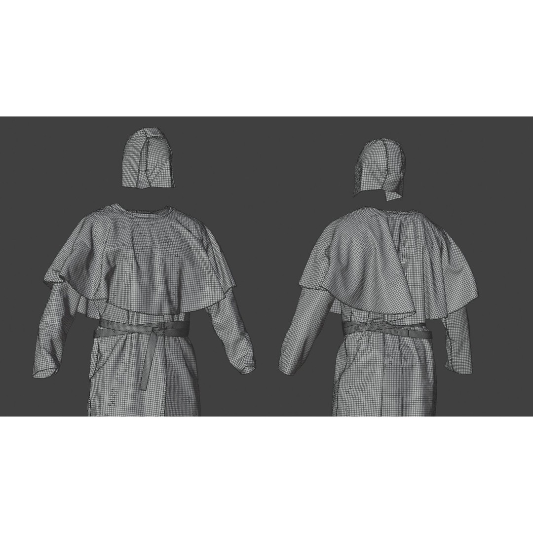 Medieval Farmer 3D Model – High Poly Character with Tools, FBX, Blender - View 39