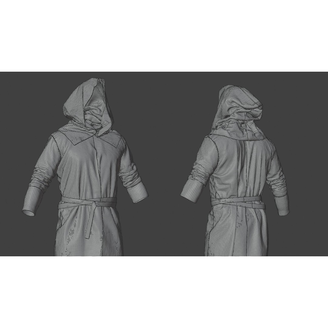 Medieval Farmer 3D Model – High Poly Character with Tools, FBX, Blender - View 45