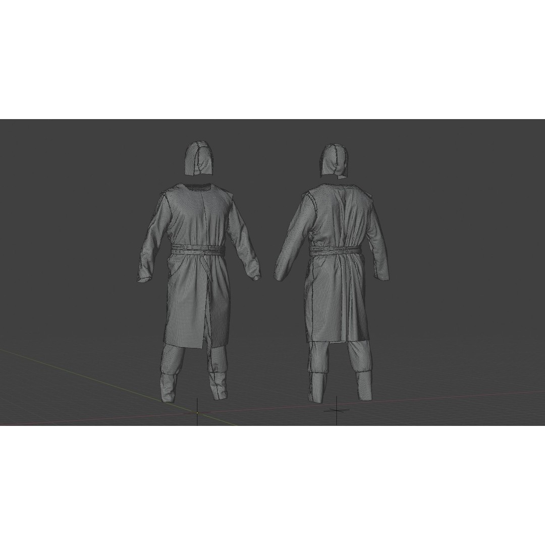 Medieval Farmer 3D Model – High Poly Character with Tools, FBX, Blender - View 50