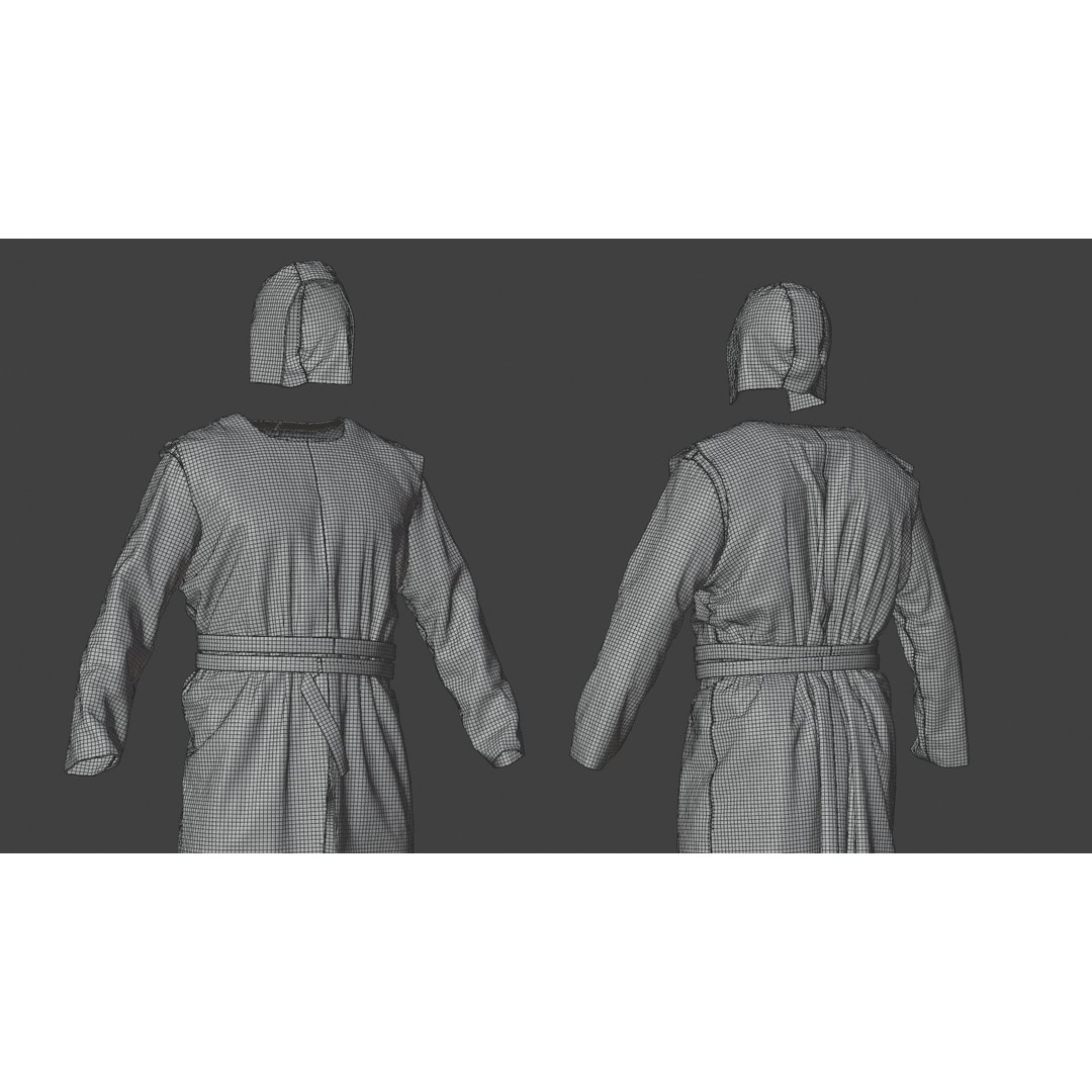 Medieval Farmer 3D Model – High Poly Character with Tools, FBX, Blender - View 51