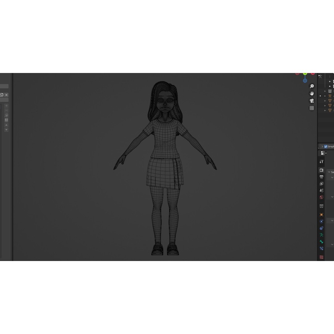 Cartoon White Woman 3D Model – Rigged Low-Poly Character for Animation - View 22