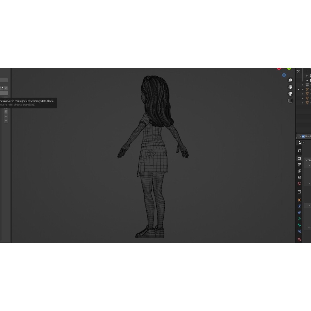 Cartoon White Woman 3D Model – Rigged Low-Poly Character for Animation - View 25