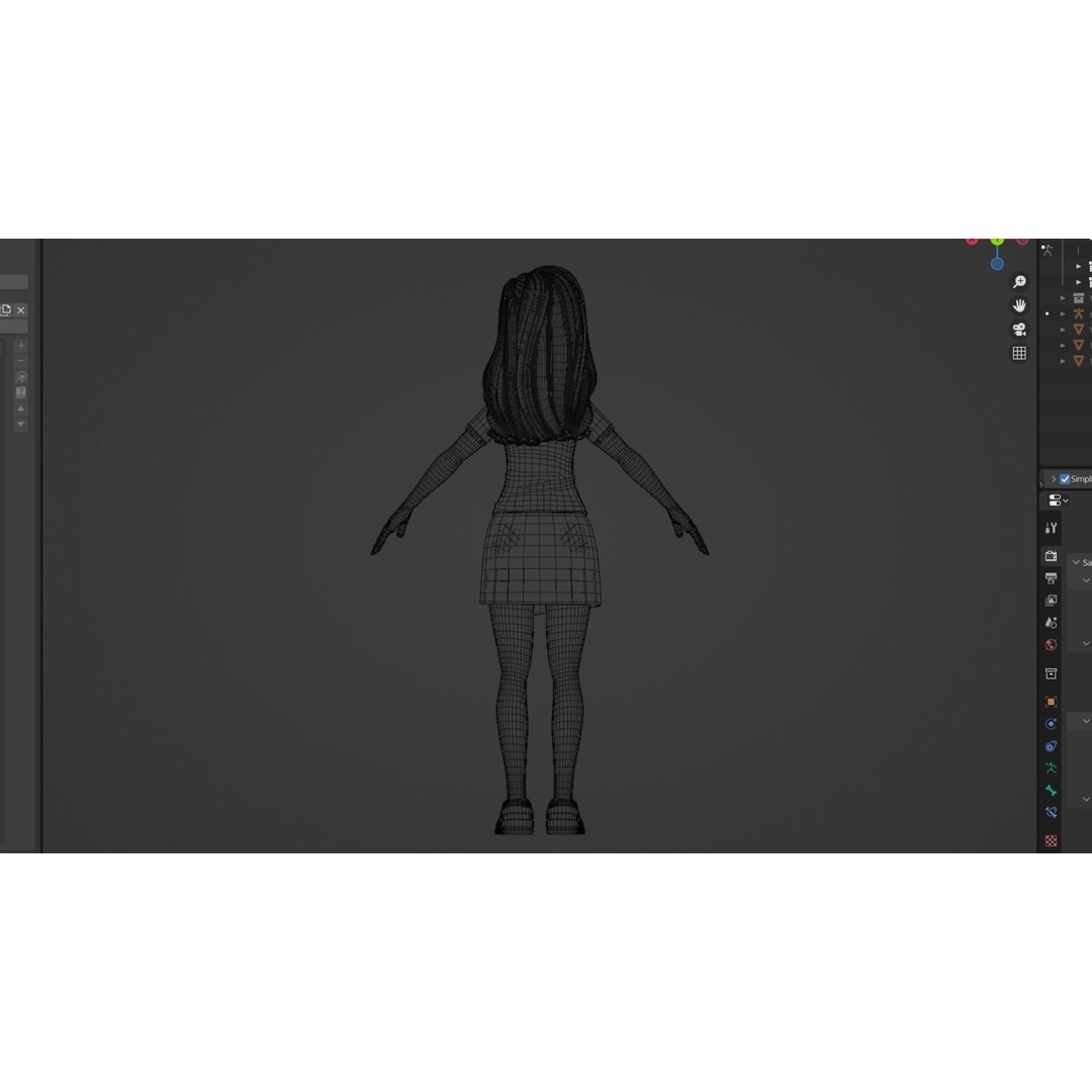 Cartoon White Woman 3D Model – Rigged Low-Poly Character for Animation - View 26