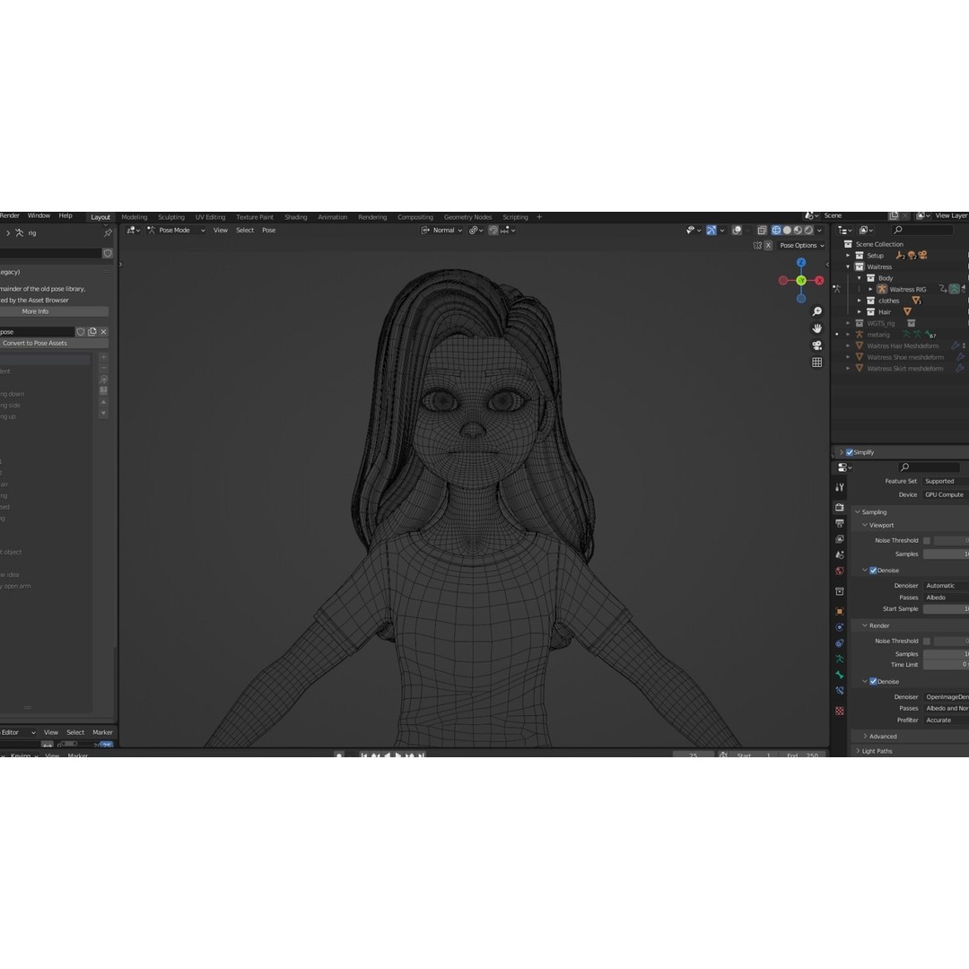 Cartoon White Woman 3D Model – Rigged Low-Poly Character for Animation - View 27