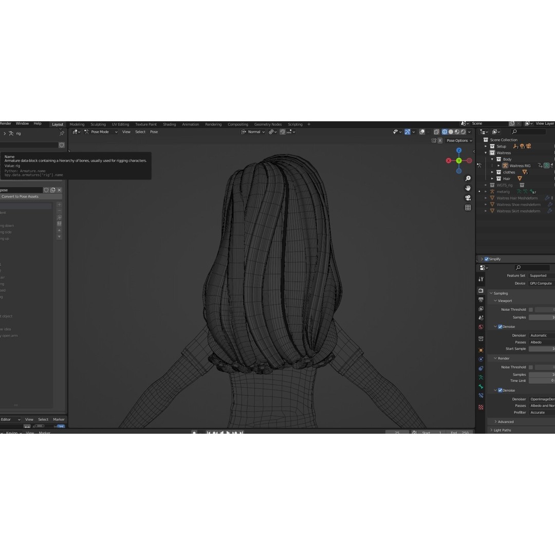 Cartoon White Woman 3D Model – Rigged Low-Poly Character for Animation - View 28