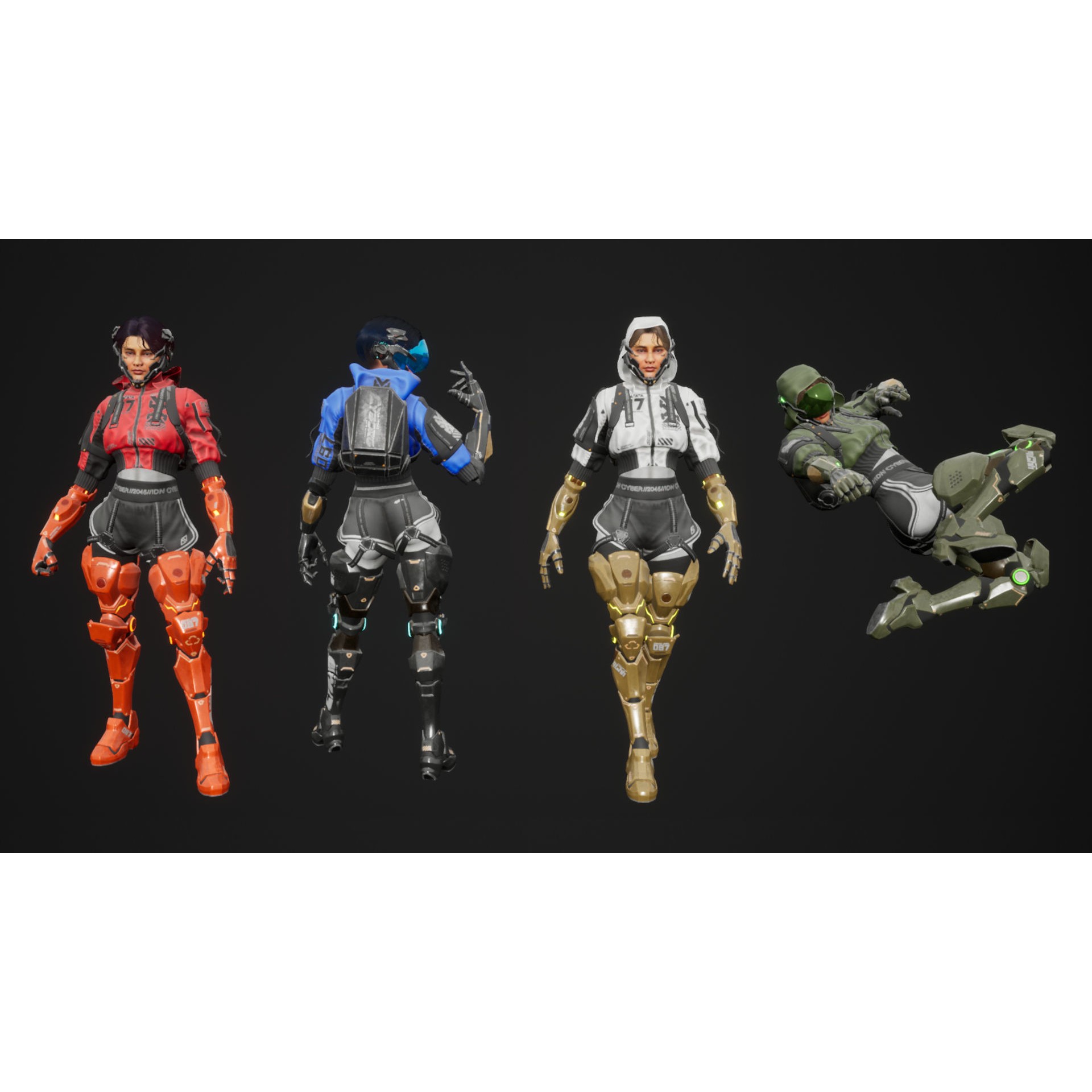 Cyberpunk Street Girl - Low-Poly Game-Ready 3D Model