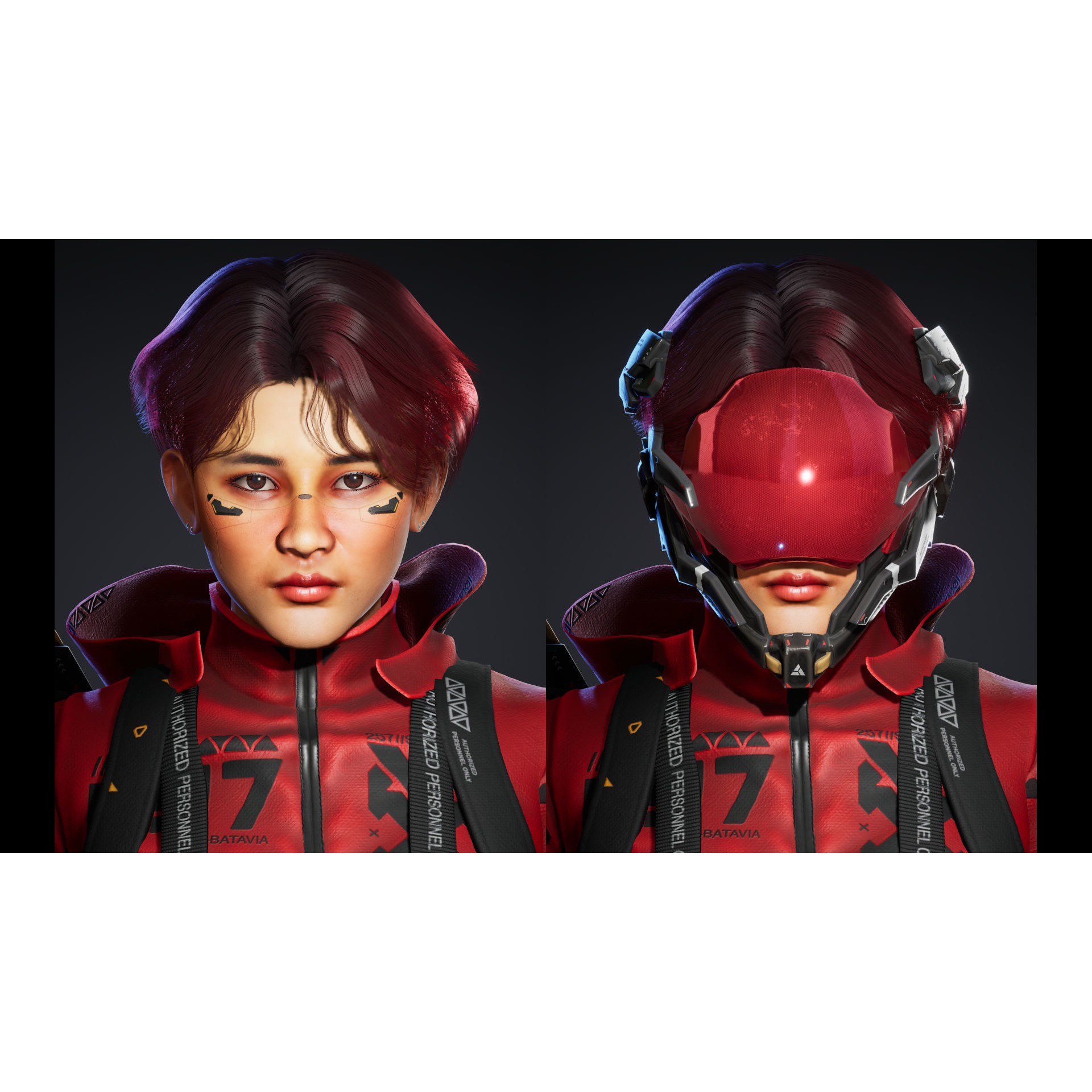 Cyberpunk Street Girl - Low-Poly Game-Ready 3D Model - View 3