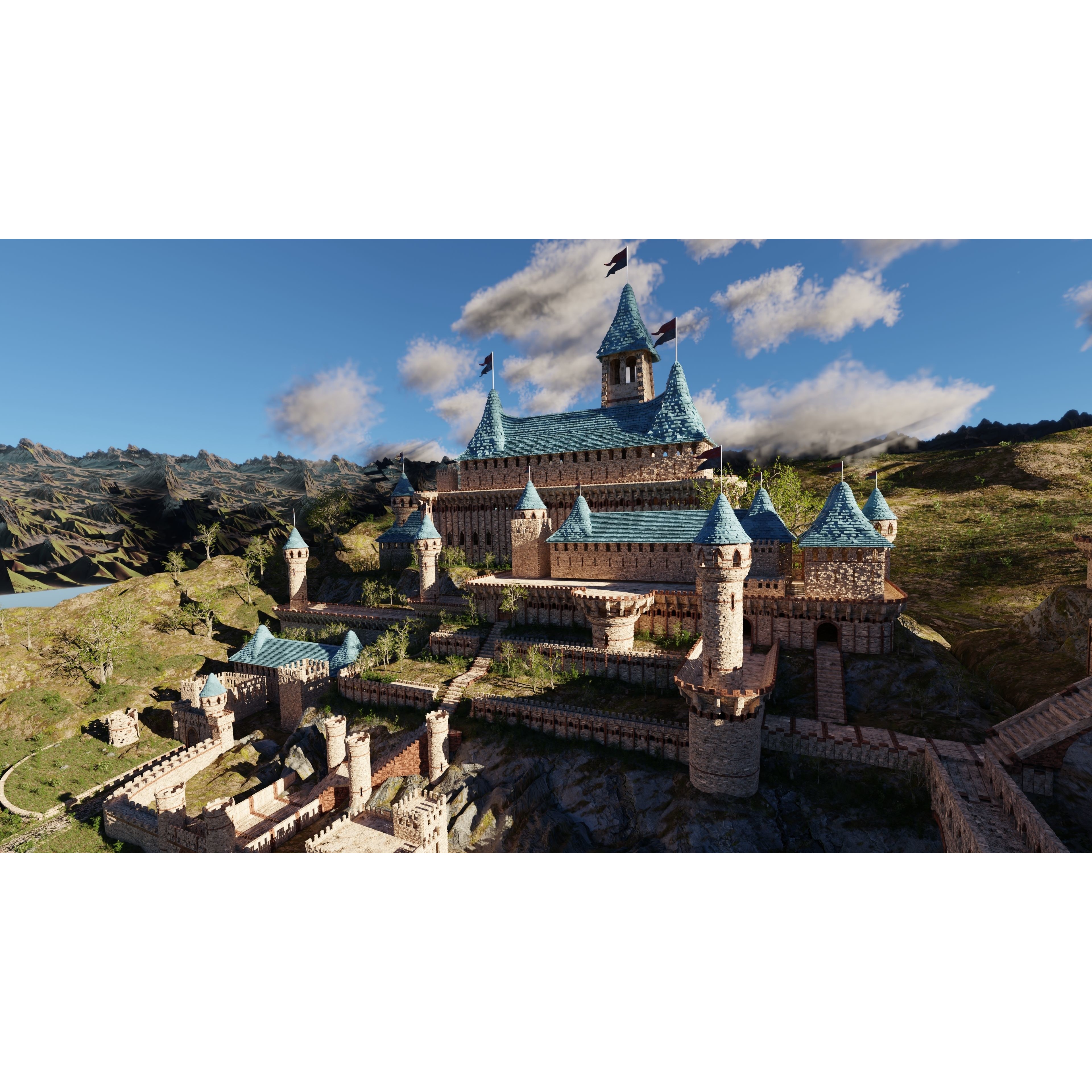 Castle Scene - Game-Ready 3D Model - View 11