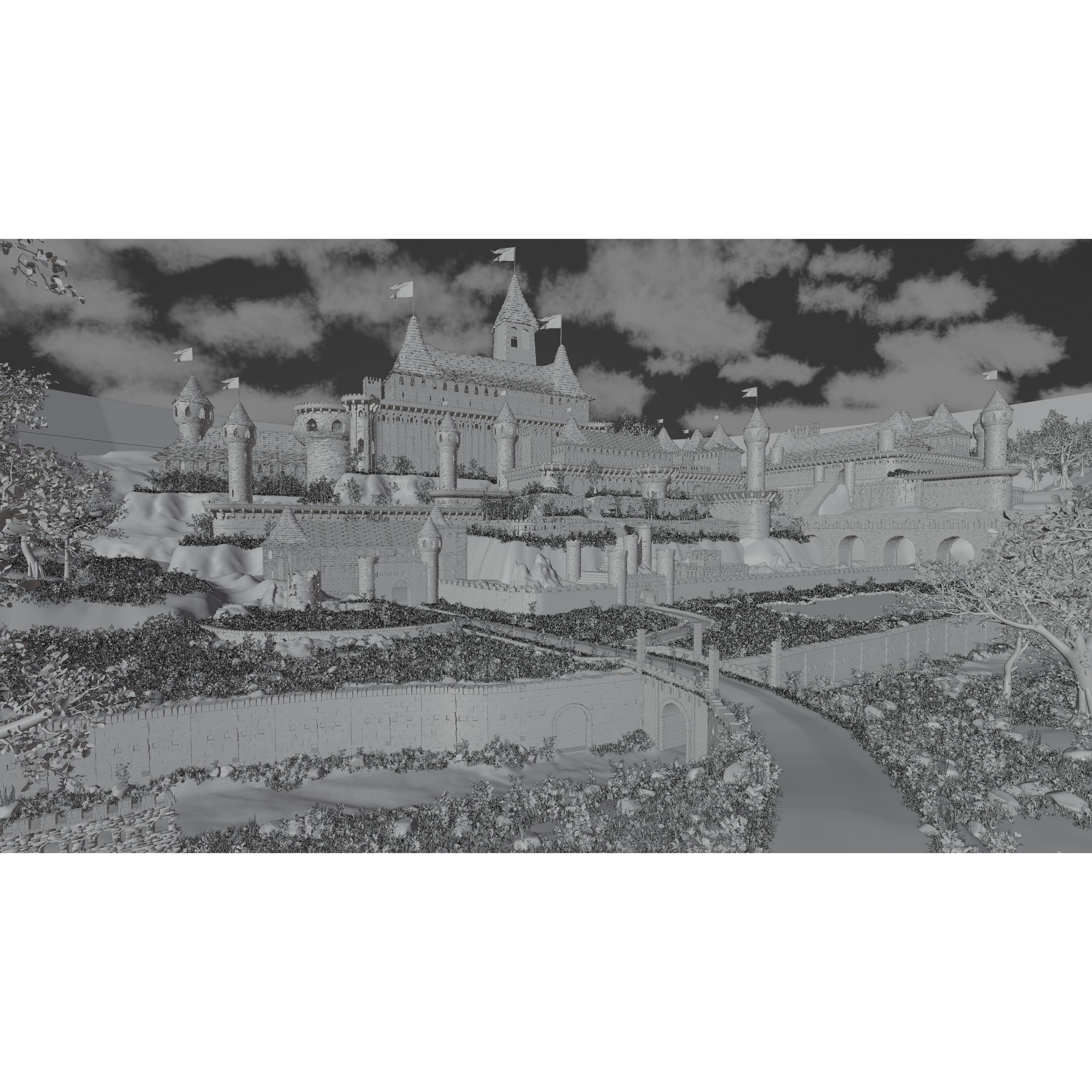 Castle Scene - Game-Ready 3D Model - View 16