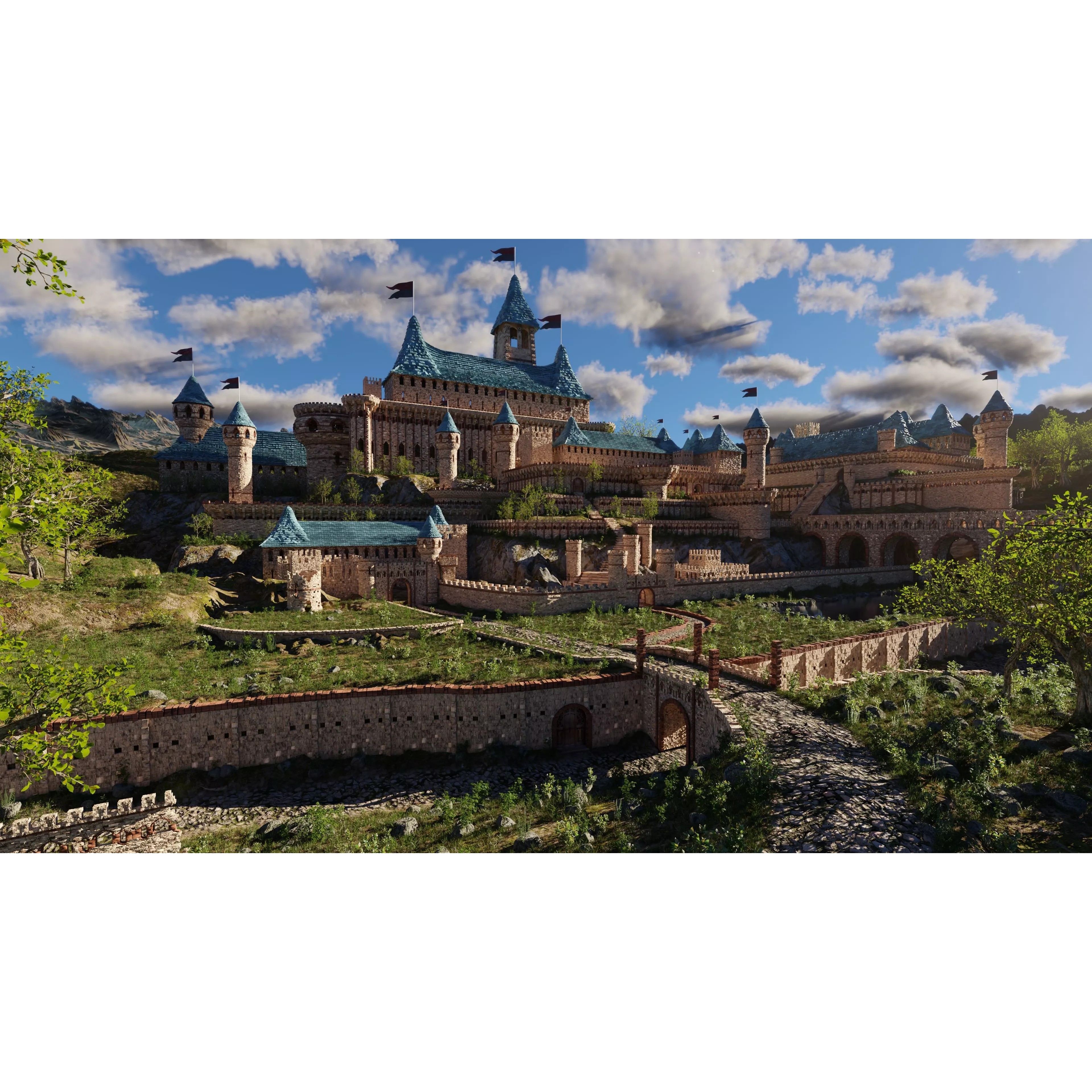 Castle Scene - Game-Ready 3D Model - View 2