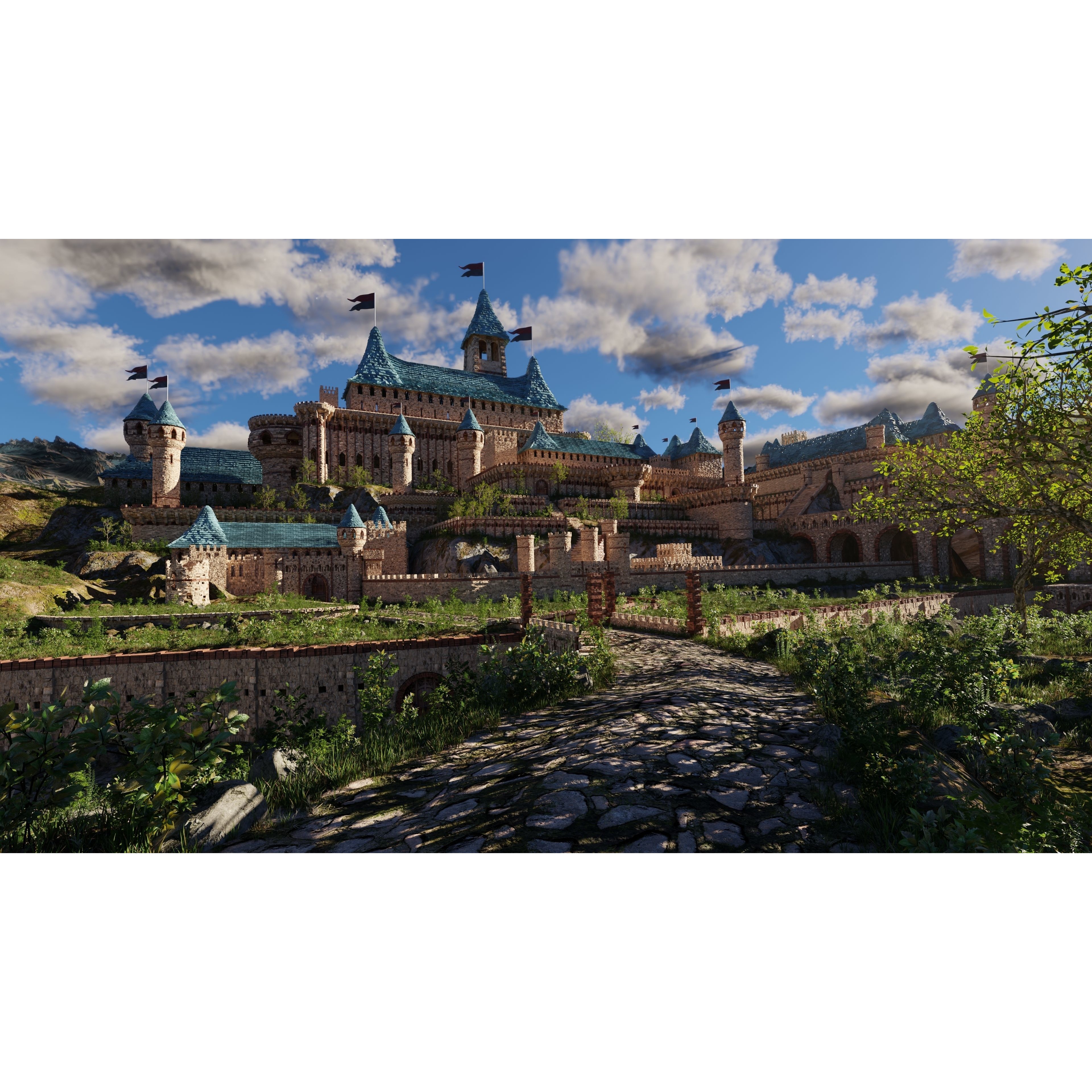Castle Scene - Game-Ready 3D Model - View 3