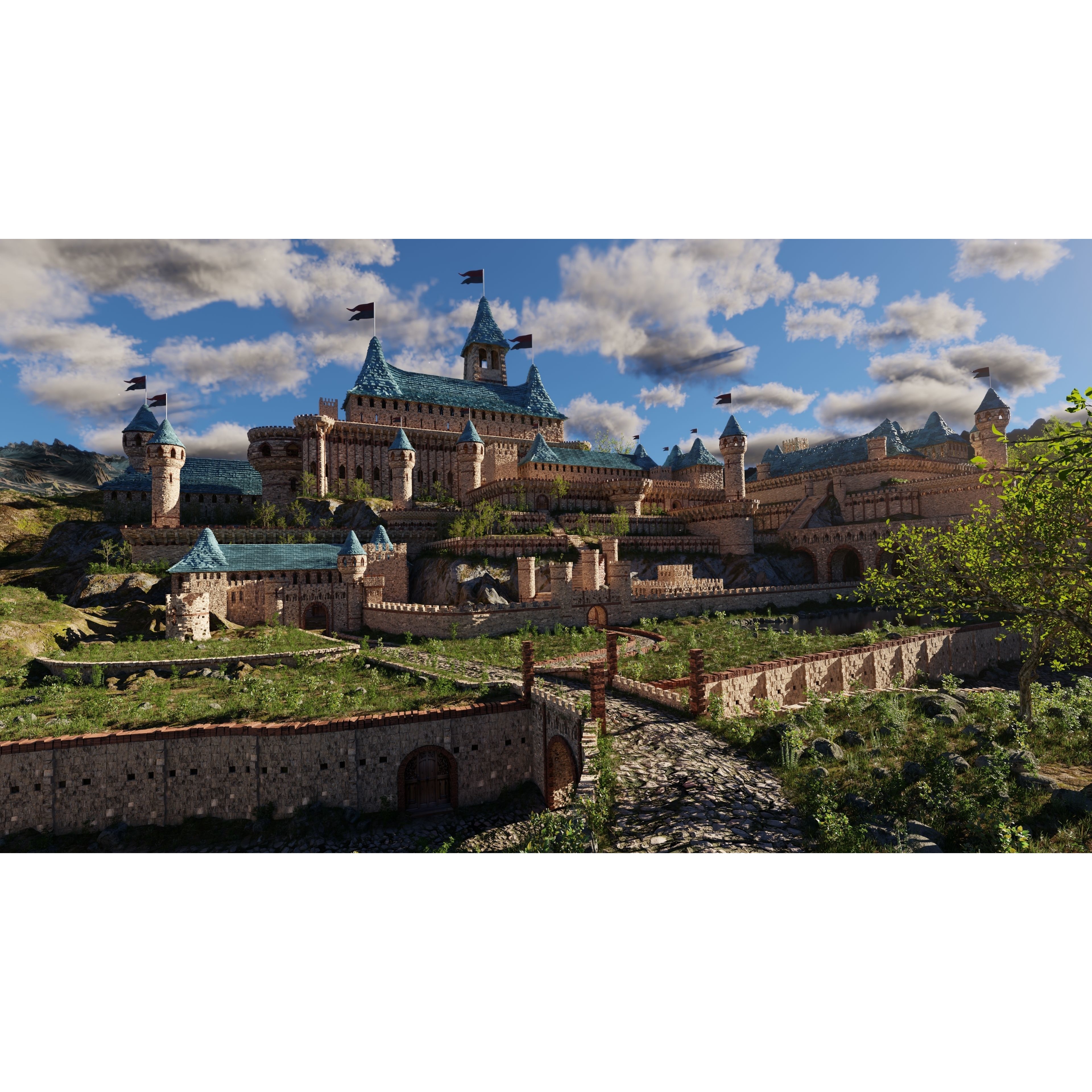 Castle Scene - Game-Ready 3D Model - View 4