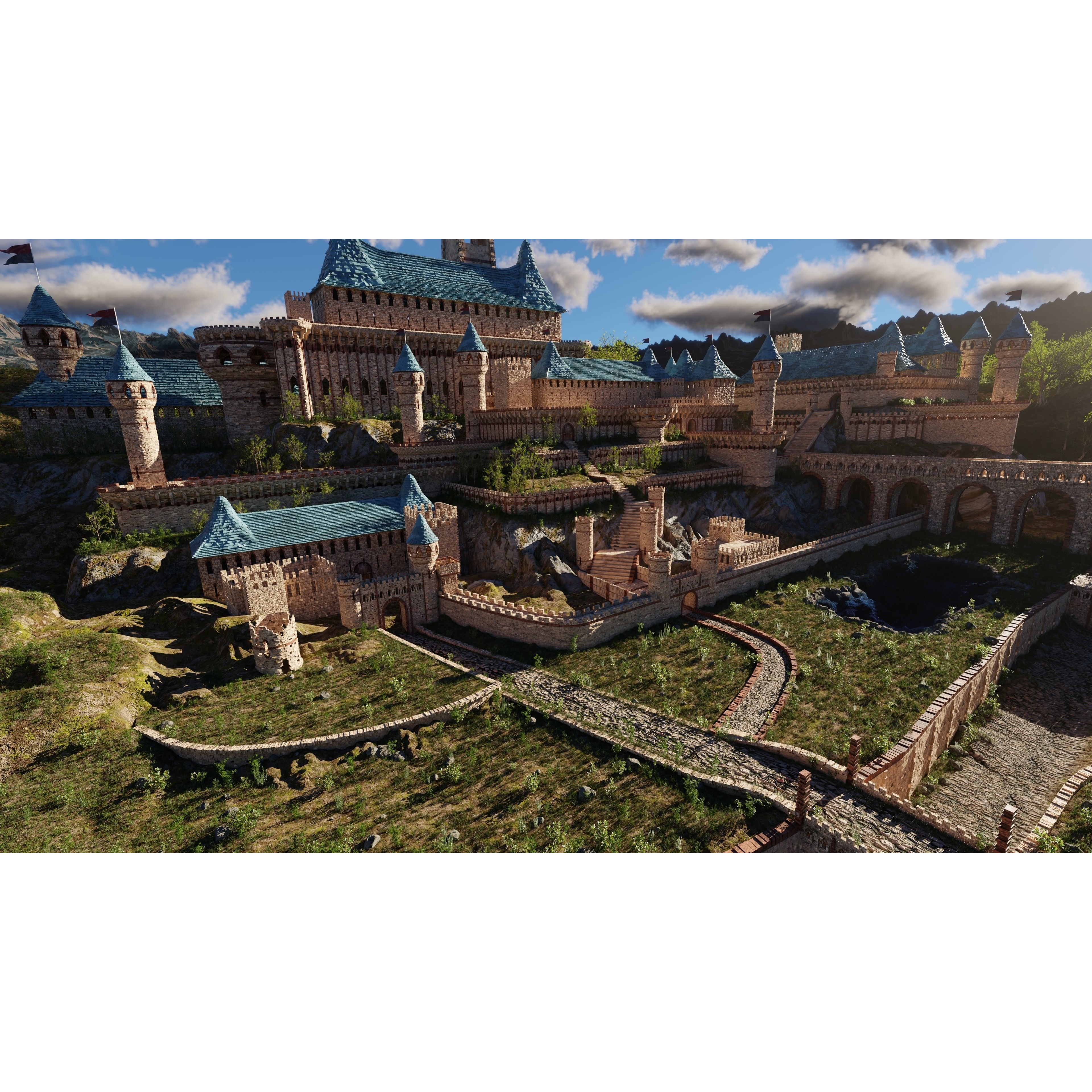 Castle Scene - Game-Ready 3D Model - View 5