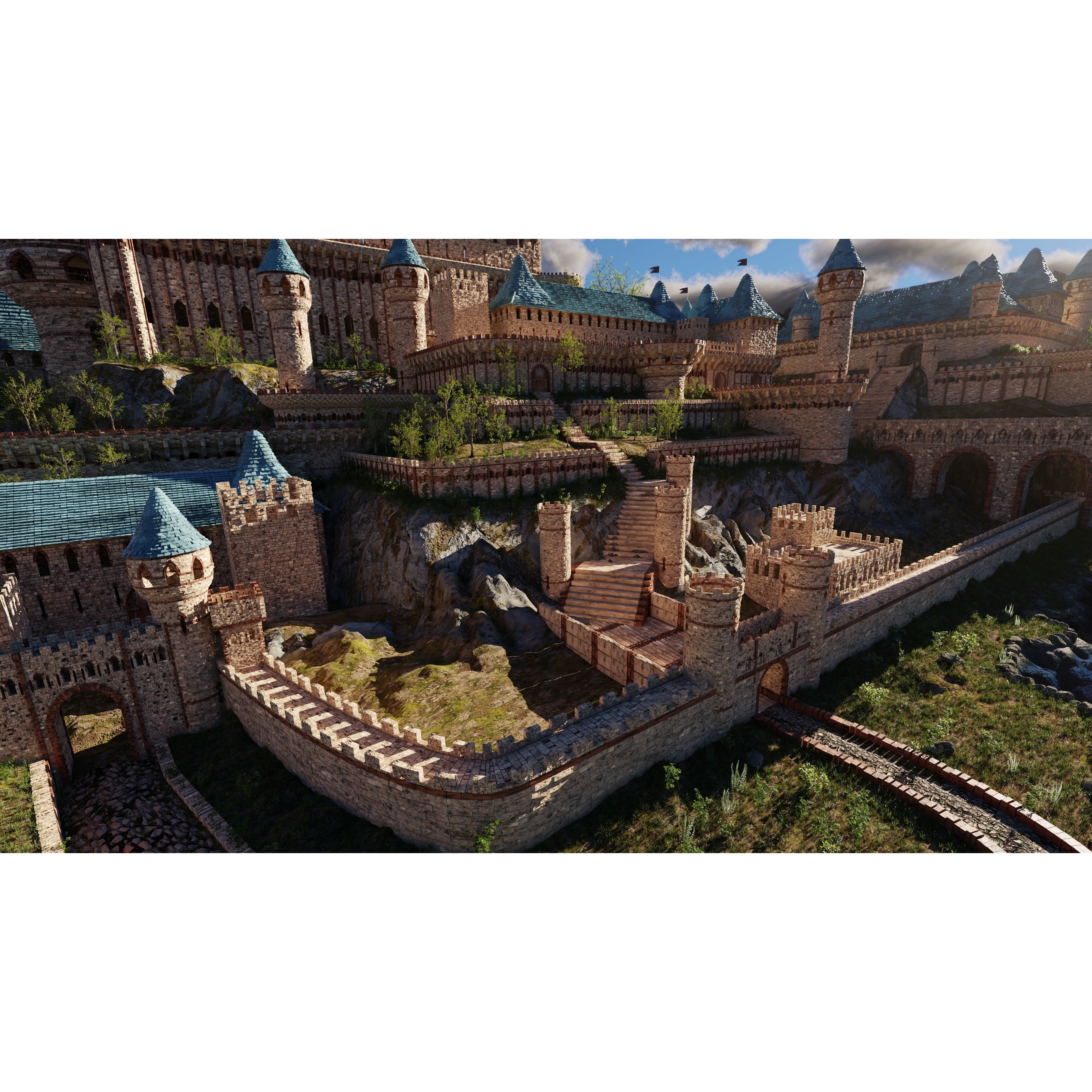 Castle Scene - Game-Ready 3D Model - View 6