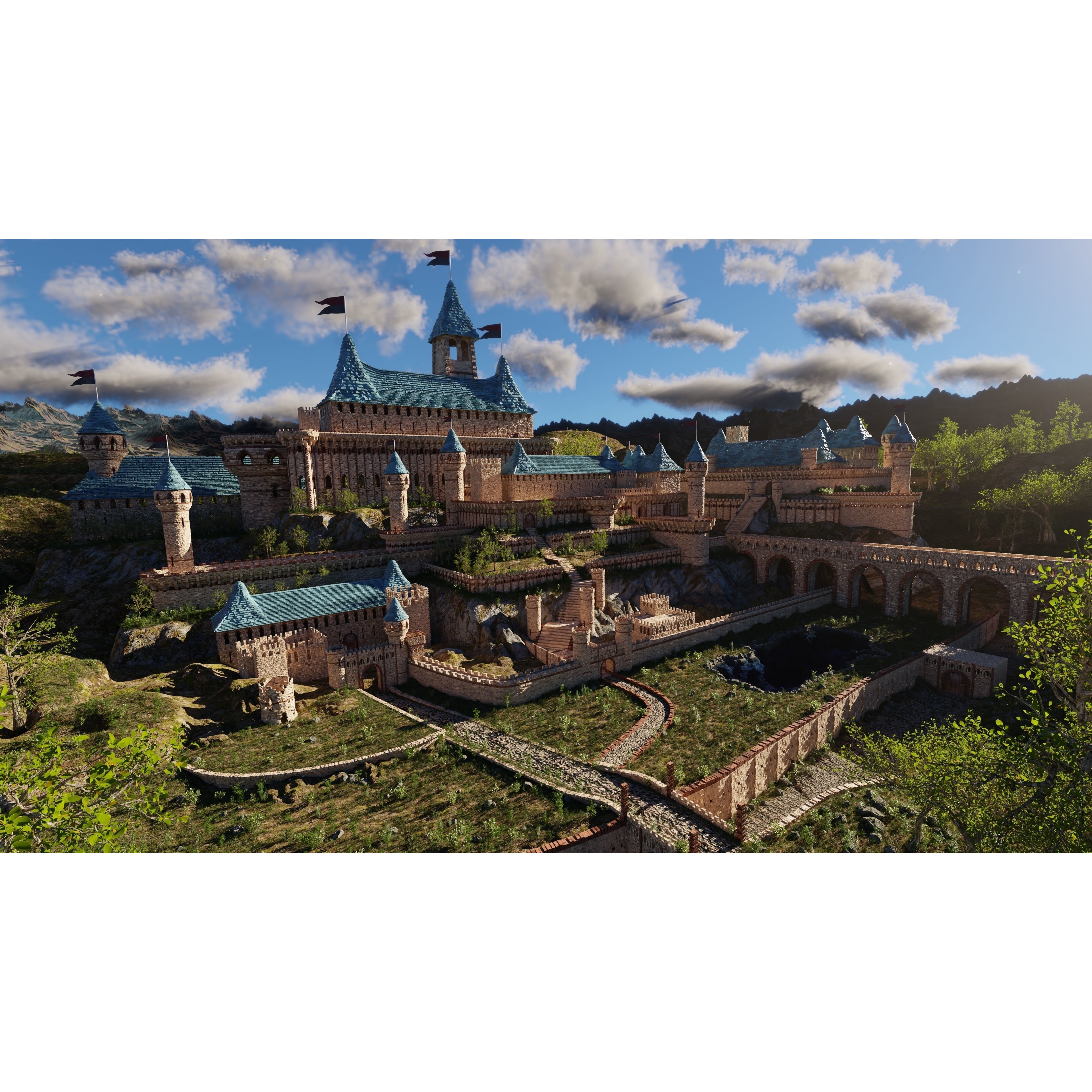 Castle Scene - Game-Ready 3D Model - View 7