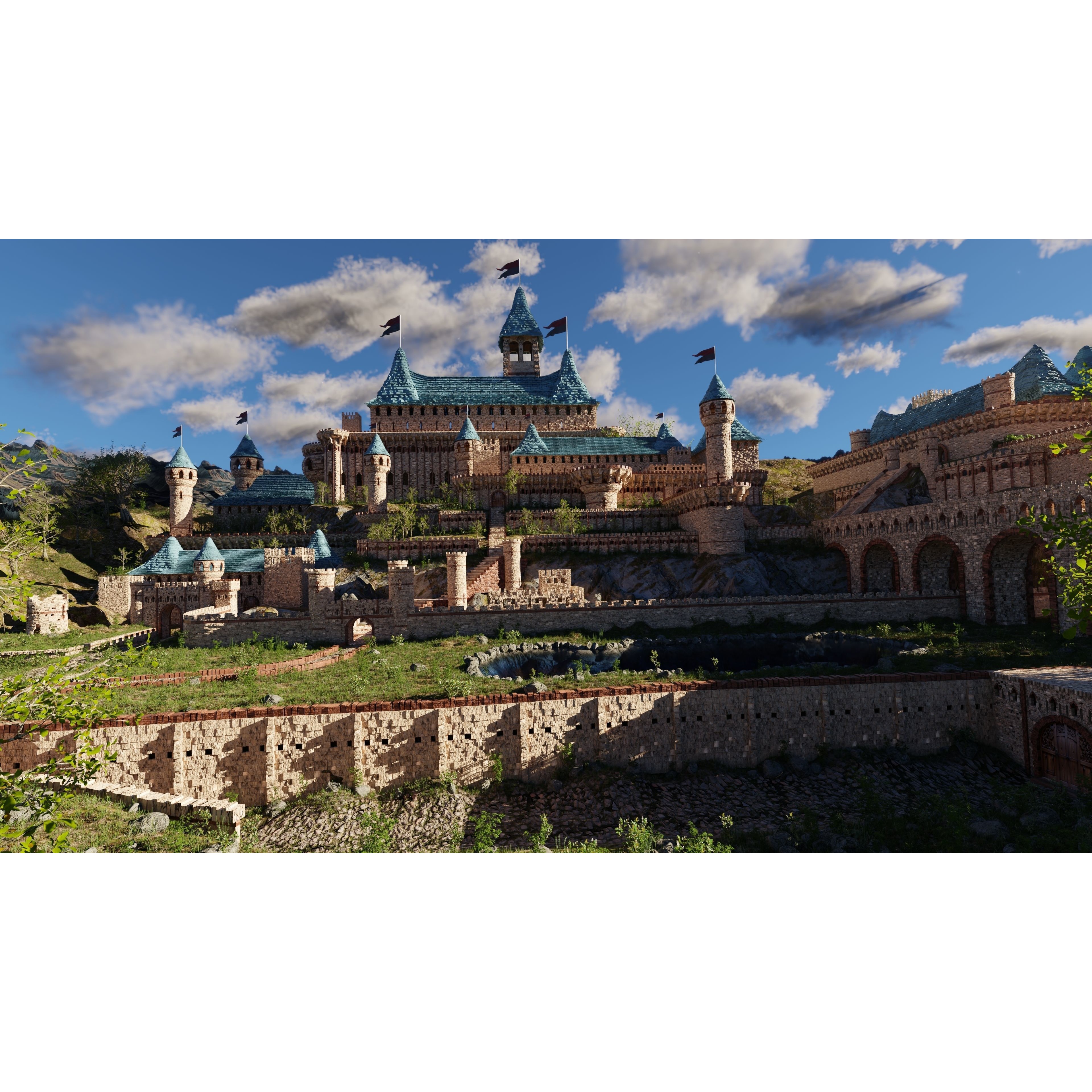 Castle Scene - Game-Ready 3D Model - View 8