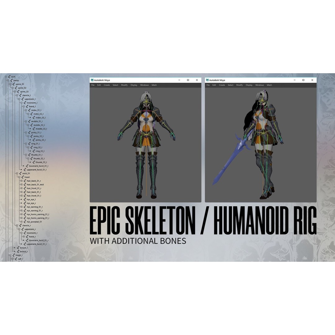 MMORPG Advanced Warrior 3D Model – Low-Poly Fantasy Character, FBX - View 15