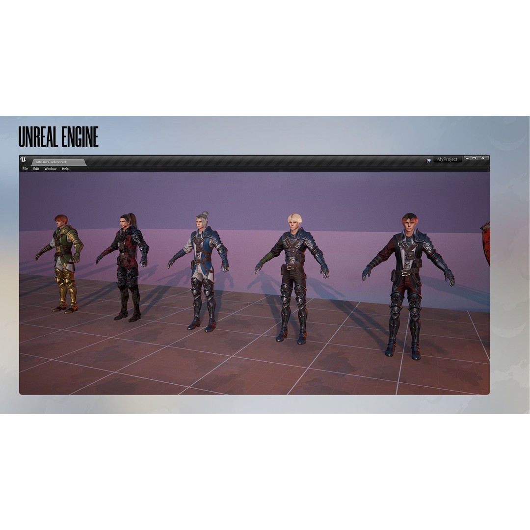 MMORPG Advanced Warrior 3D Model – Low-Poly Fantasy Character, FBX - View 20