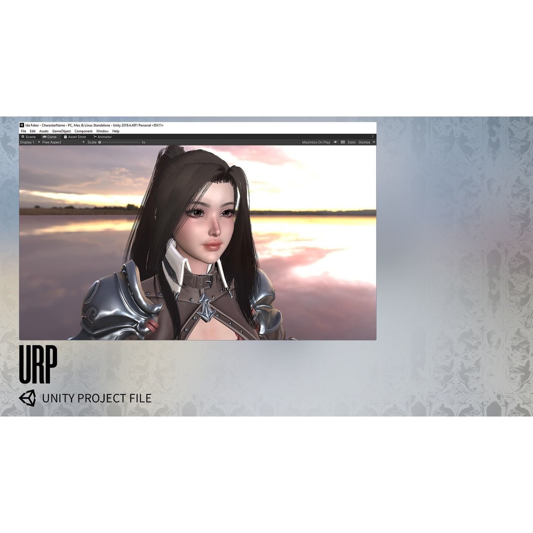 MMORPG Advanced Warrior 3D Model – Low-Poly Fantasy Character, FBX - View 23