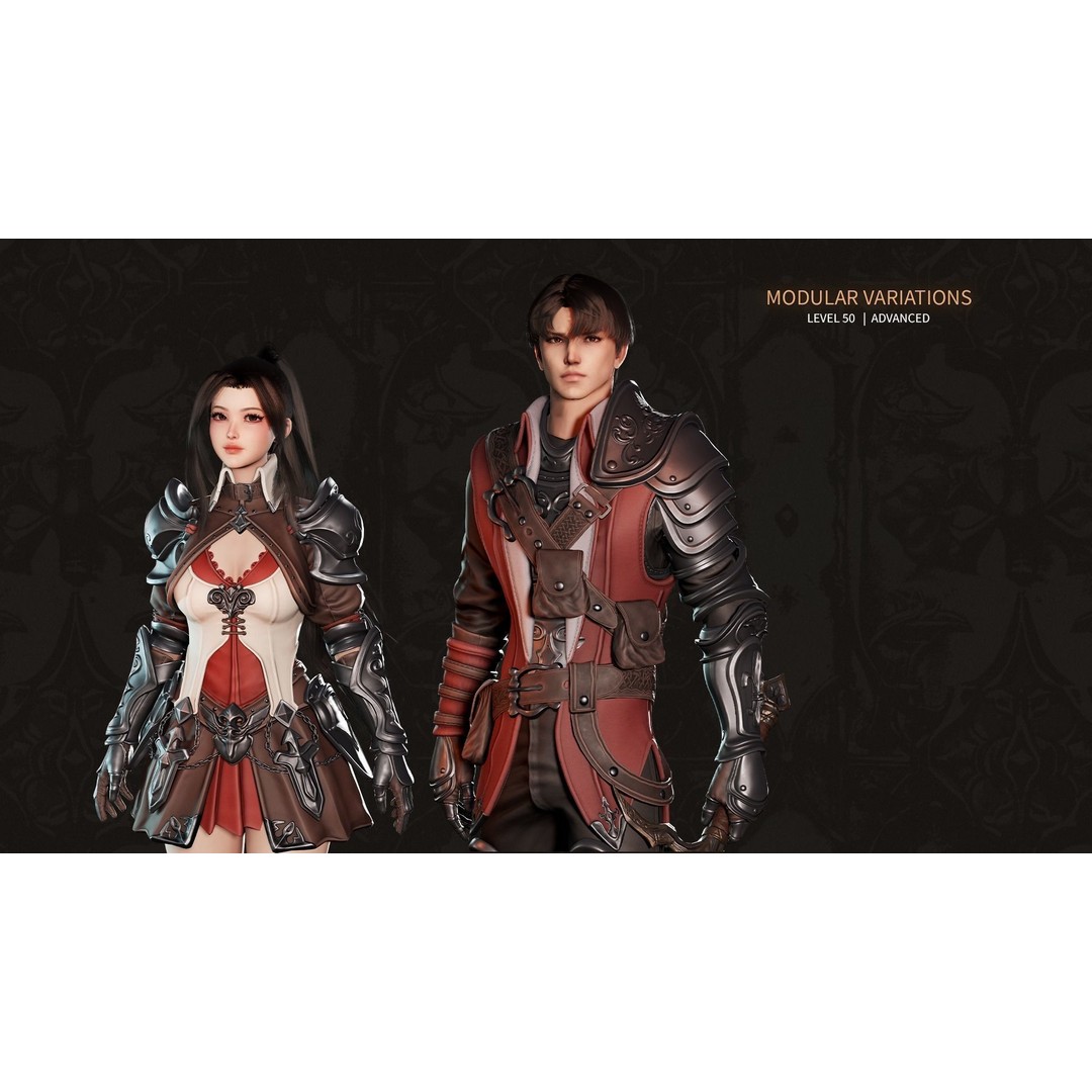 MMORPG Advanced Warrior 3D Model – Low-Poly Fantasy Character, FBX - View 8