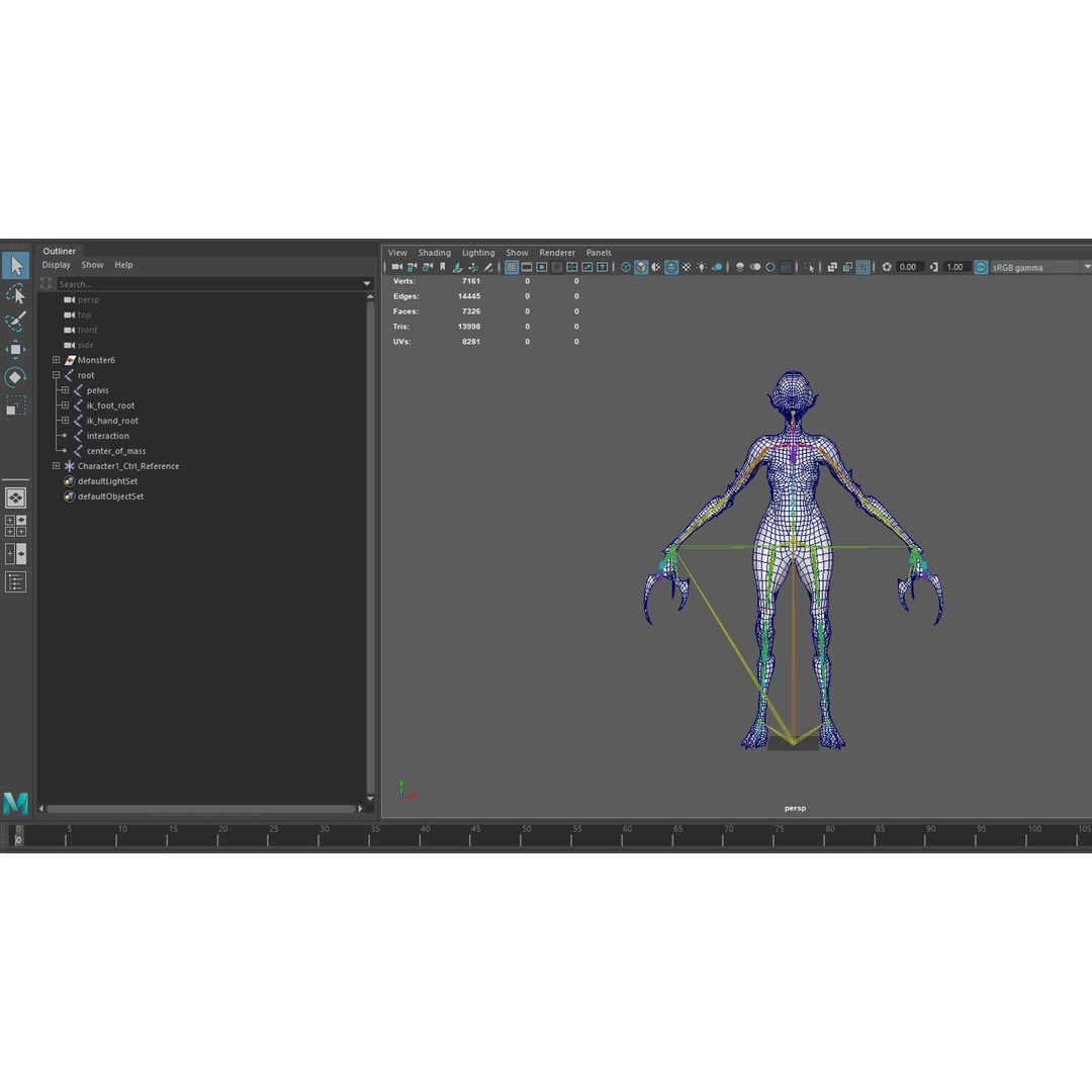 Monster 6 3D Model – Low Poly Rigged Character with PBR Textures