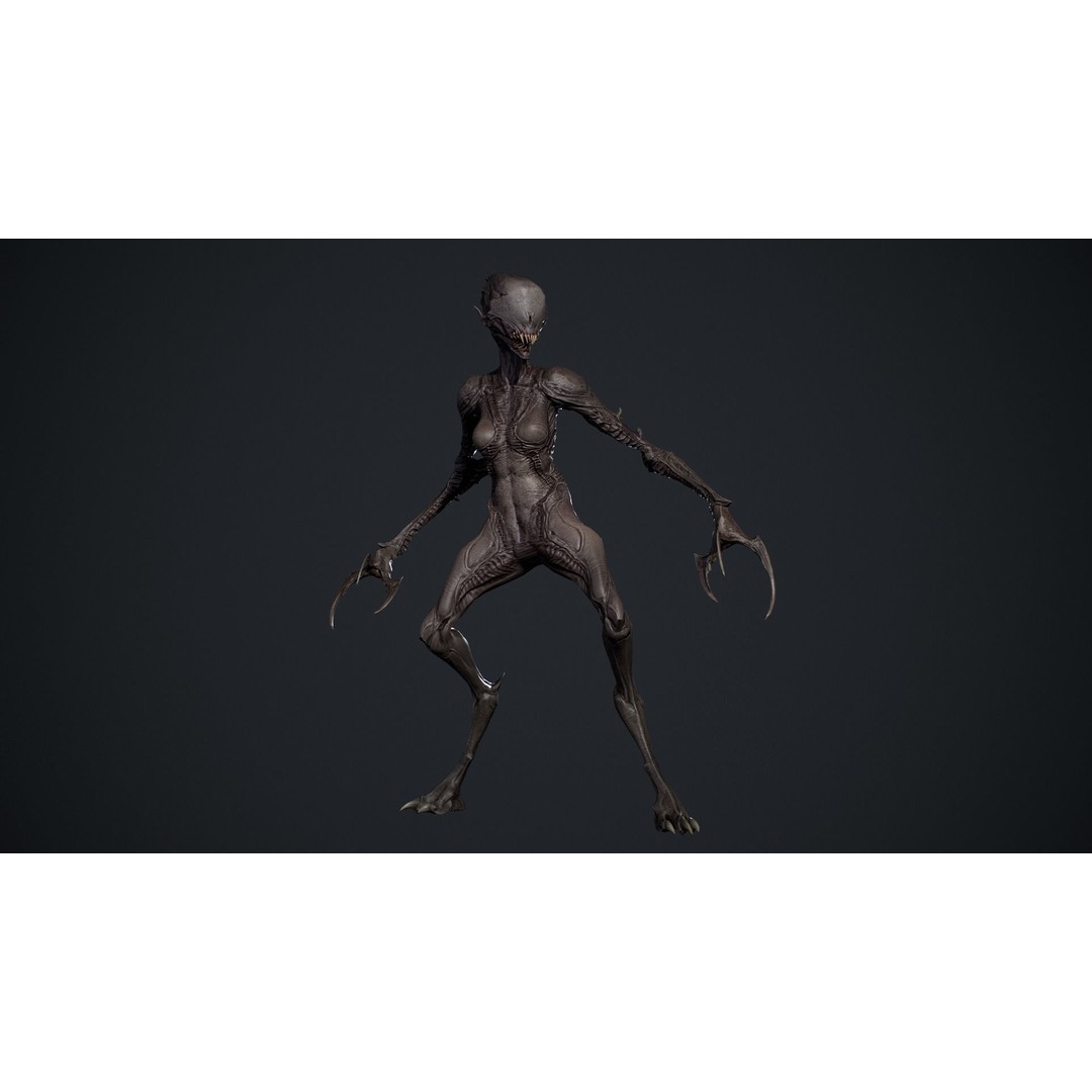 Monster 6 3D Model – Low Poly Rigged Character with PBR Textures - View 10