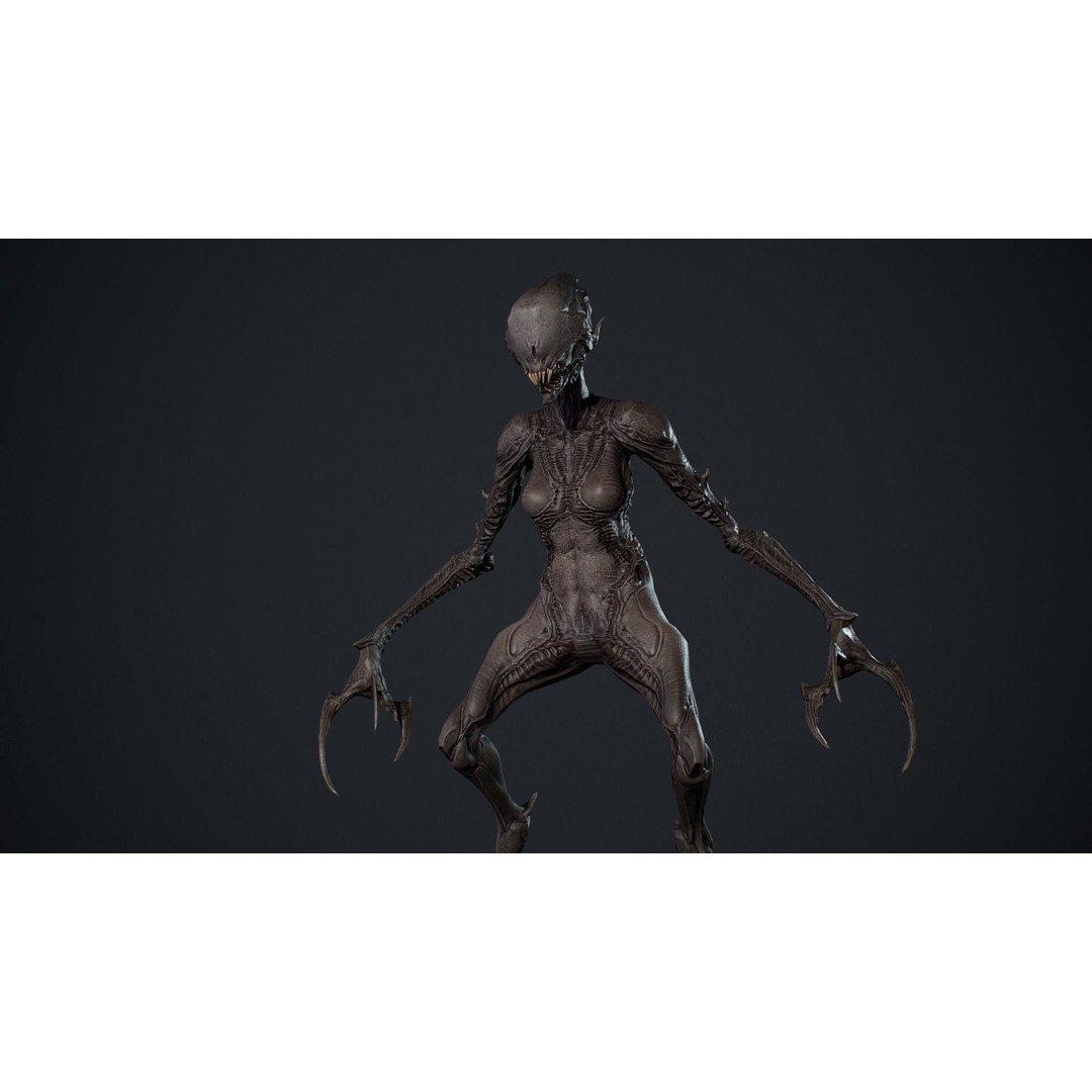 Monster 6 3D Model – Low Poly Rigged Character with PBR Textures - View 11