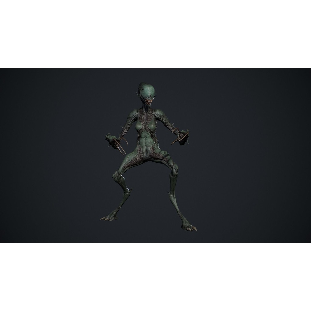 Monster 6 3D Model – Low Poly Rigged Character with PBR Textures - View 13