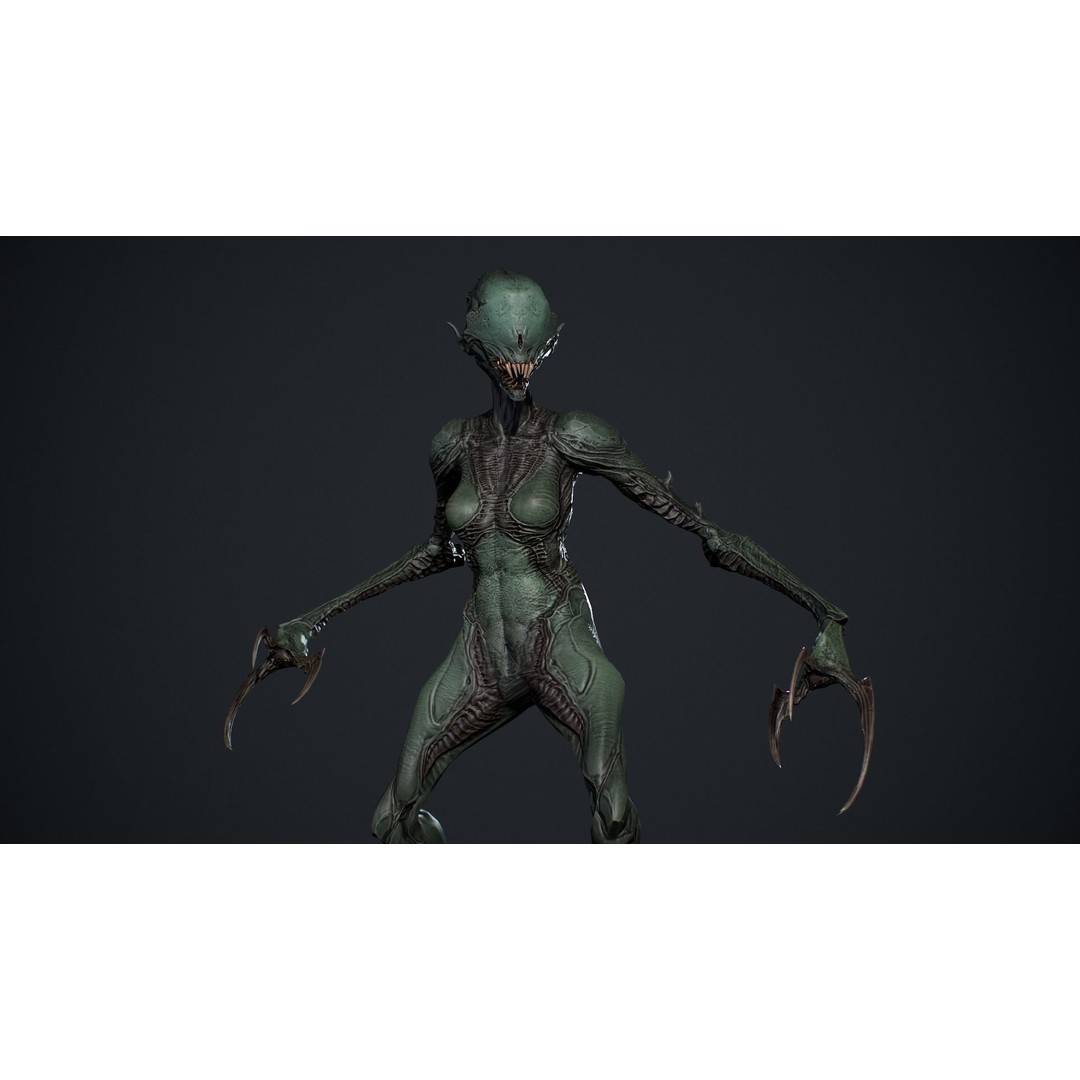 Monster 6 3D Model – Low Poly Rigged Character with PBR Textures - View 14