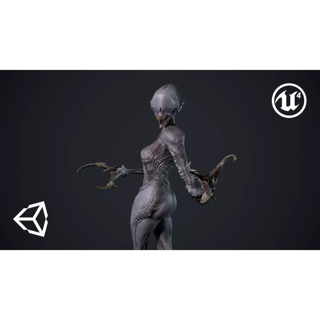 Monster 6 3D Model – Low Poly Rigged Character with PBR Textures - View 2