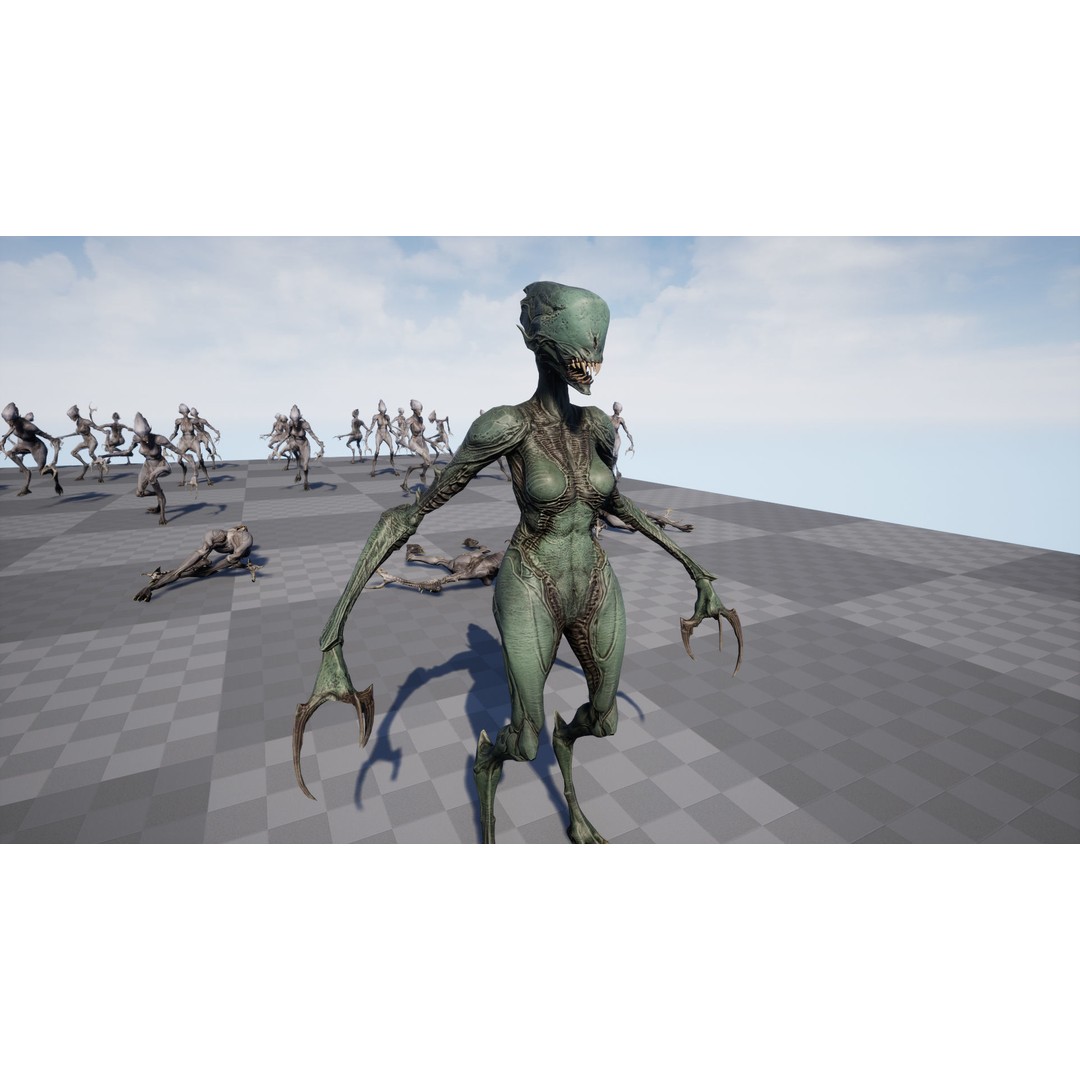 Monster 6 3D Model – Low Poly Rigged Character with PBR Textures - View 22