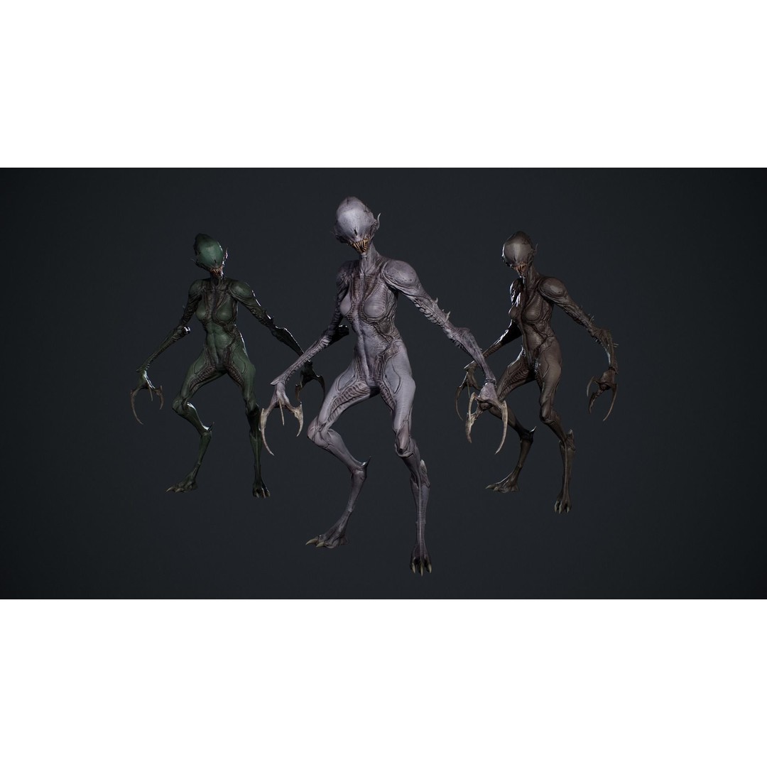 Monster 6 3D Model – Low Poly Rigged Character with PBR Textures - View 4