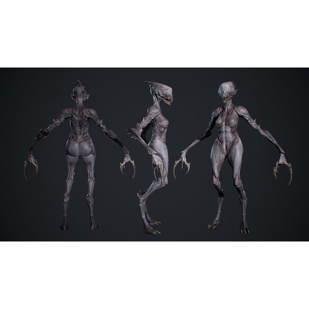 Monster 6 3D Model – Low Poly Rigged Character with PBR Textures - View 5