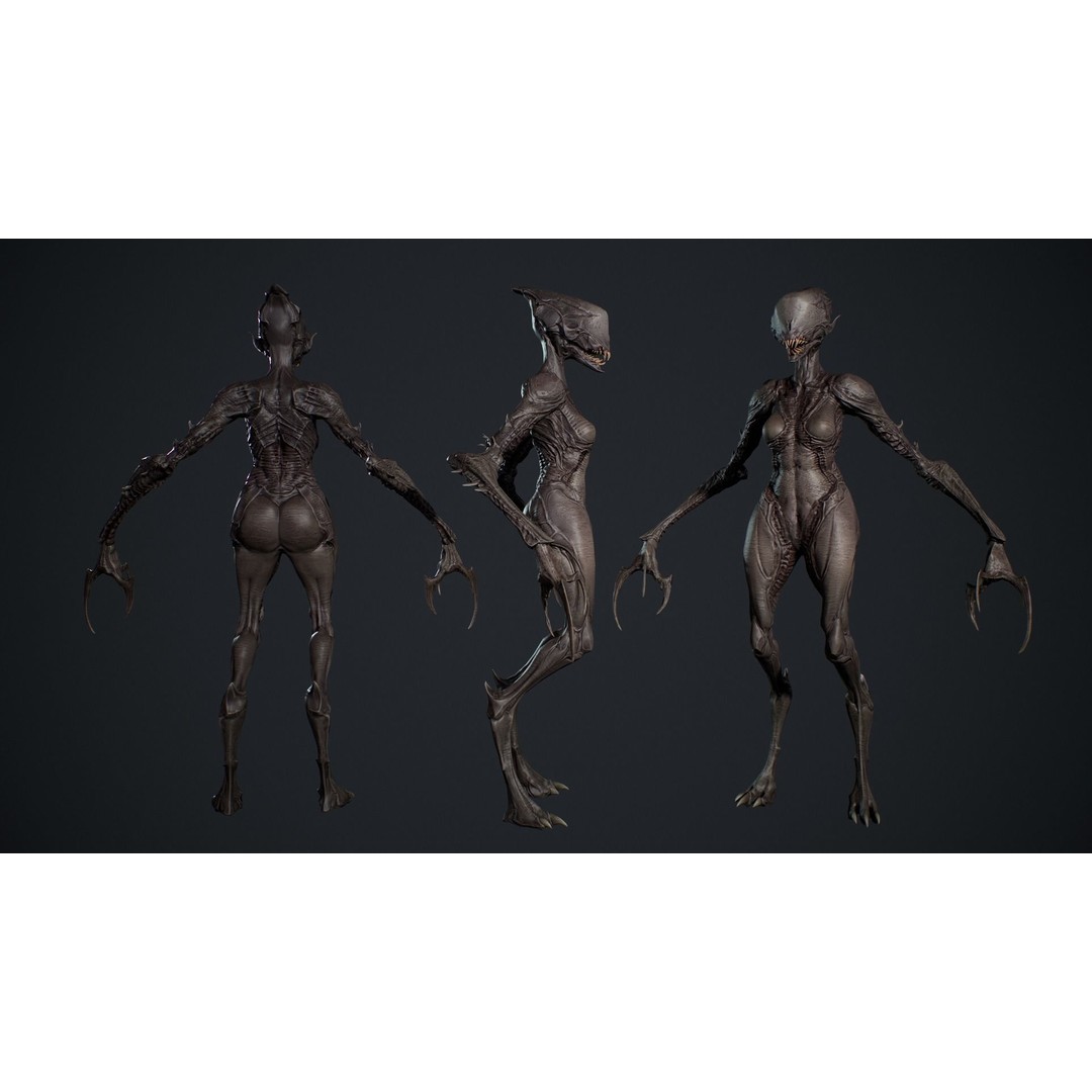 Monster 6 3D Model – Low Poly Rigged Character with PBR Textures - View 6