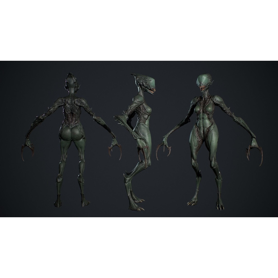 Monster 6 3D Model – Low Poly Rigged Character with PBR Textures - View 7