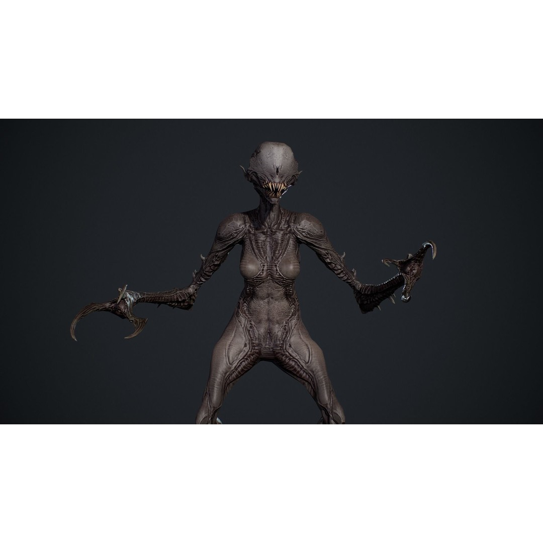 Monster 6 3D Model – Low Poly Rigged Character with PBR Textures - View 9