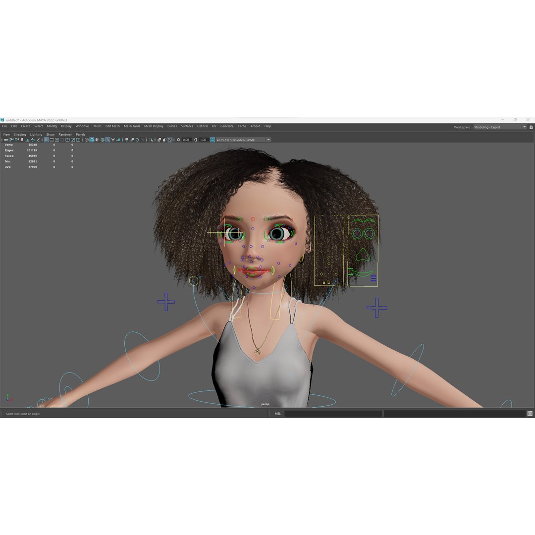 Curly Hair 3D Model – Stylized Low-Poly Rigged Character, FBX - View 19