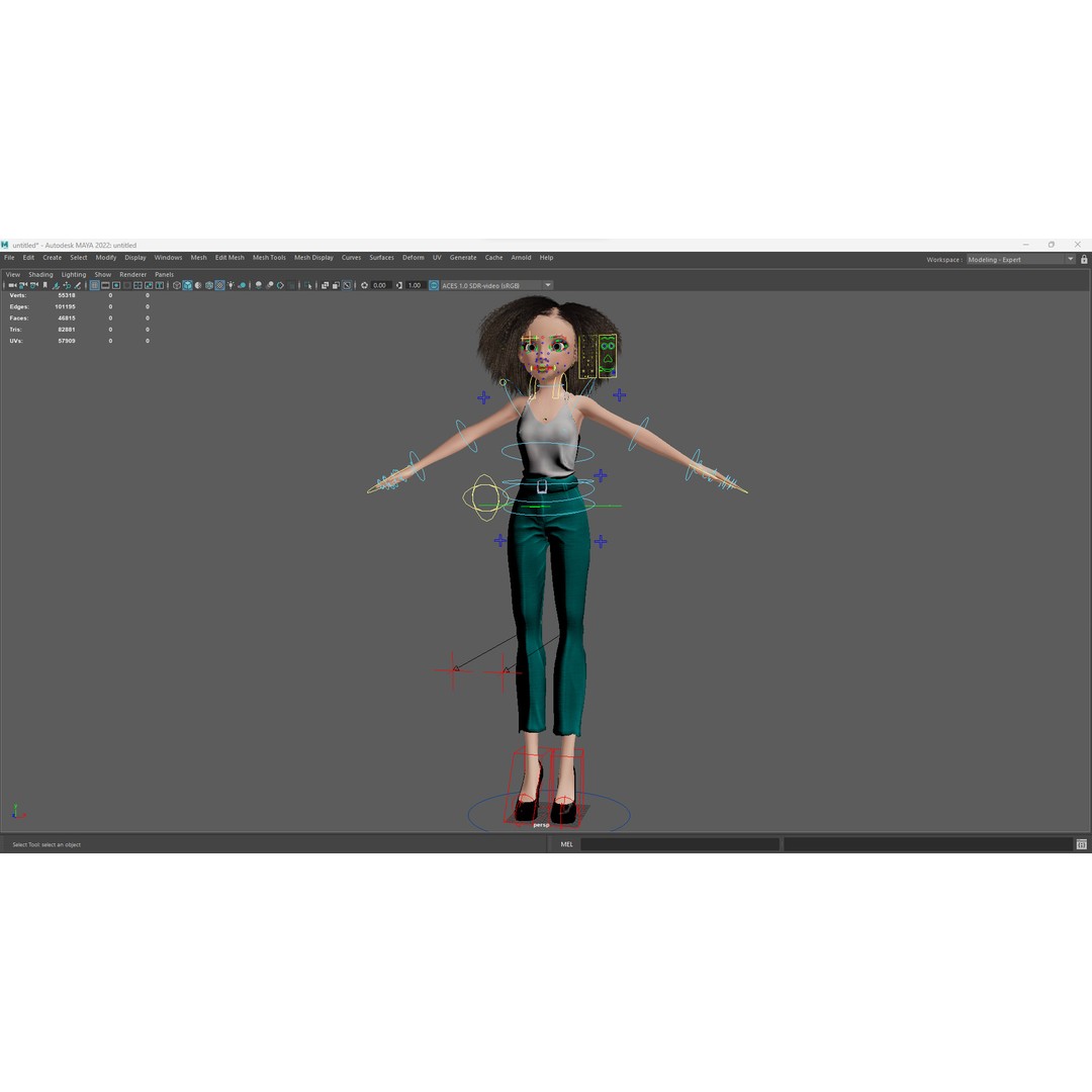 Curly Hair 3D Model – Stylized Low-Poly Rigged Character, FBX - View 20