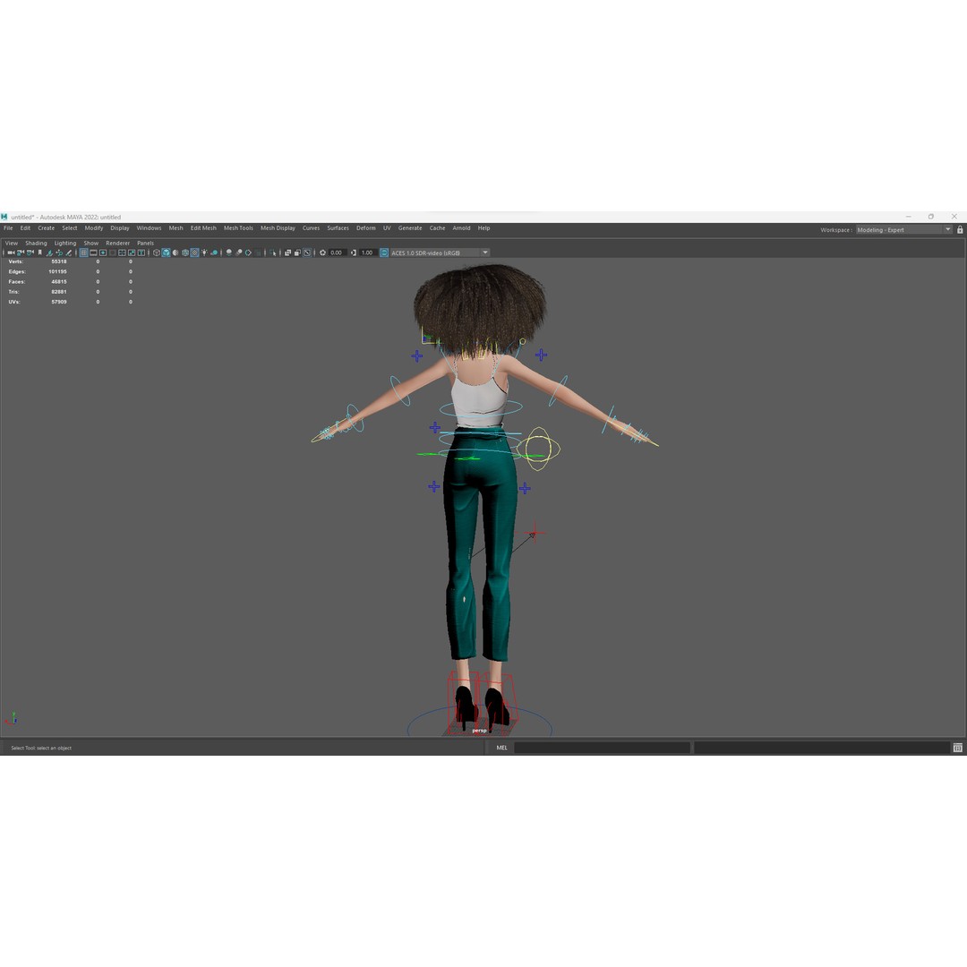Curly Hair 3D Model – Stylized Low-Poly Rigged Character, FBX - View 21